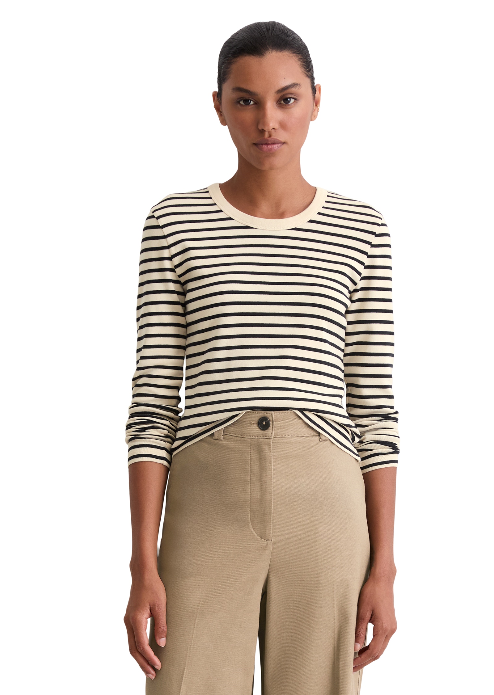 Marc OPolo Longsleeve "regular fit aus reiner Bio-Baumwolle" geringelt günstig online kaufen