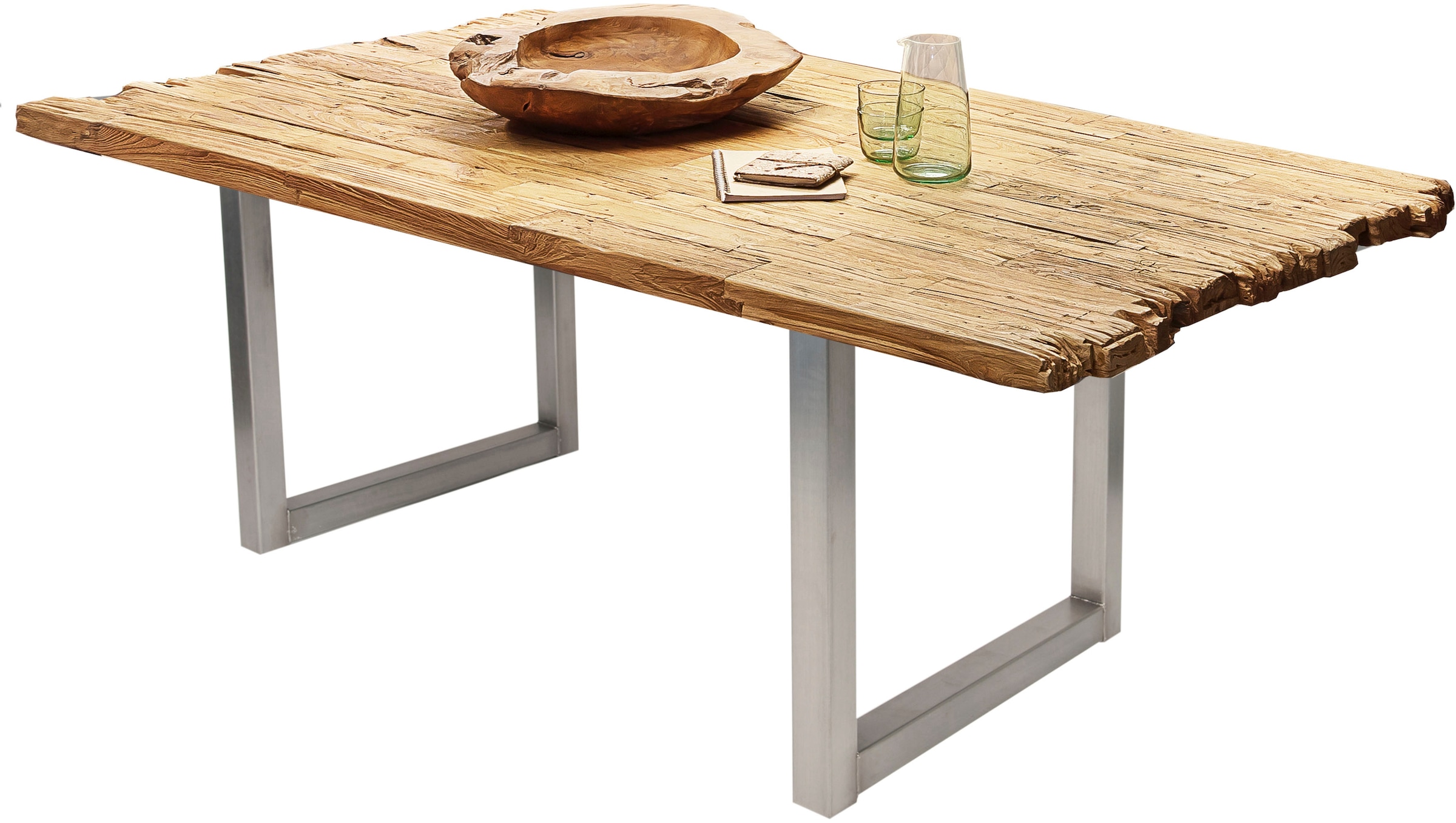 SIT Esstisch, Platte mit Bruchkante | Holz aus BAUR recyceltem