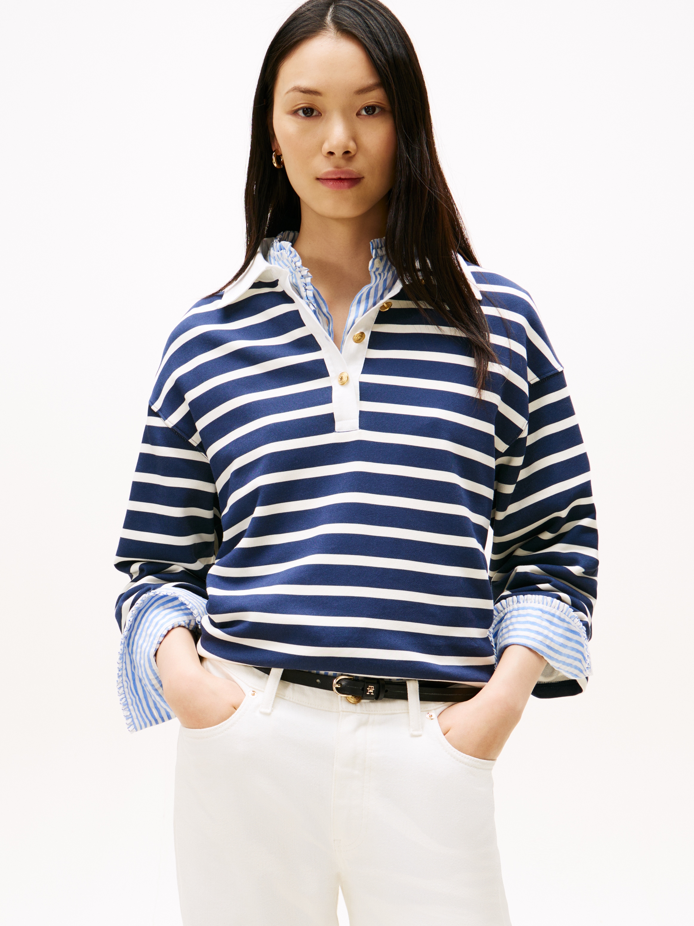 Tommy Hilfiger Sweatshirt "GOLD BUTTON RUGBY TERRY SWTSHRT" günstig online kaufen