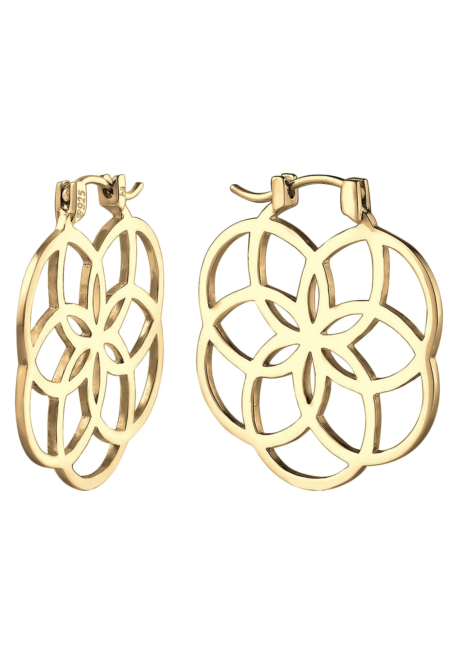 Elli Paar Creolen »Creolen Lebensblume 925 Silber«