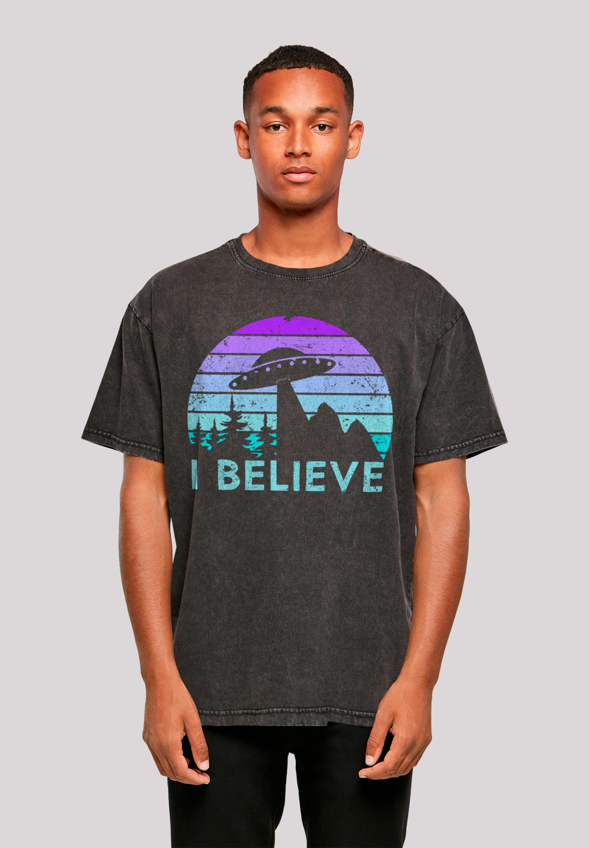 F4NT4STIC T-Shirt "I BELIEVE UFO Alien Raumschiff Retro", Premium Qualität günstig online kaufen