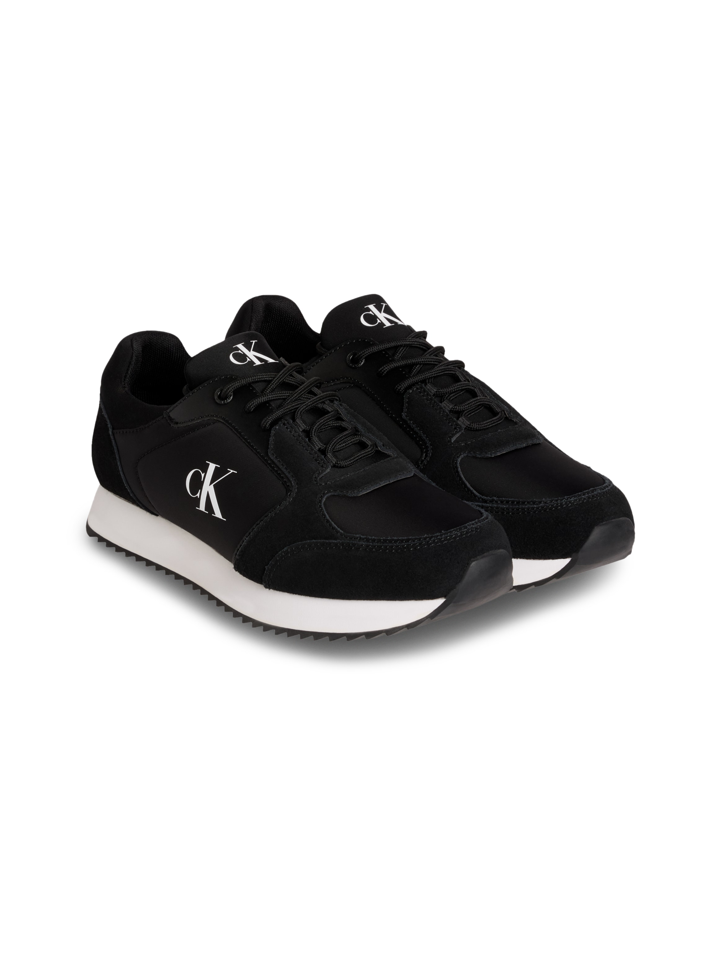 Calvin Klein Jeans Slip-On Sneaker »RETRO RUNNER SOCK LACE UP NY-SU«, Halbschuh, Freizeitsneaker mit CK-Logo und aufgesetzter Schnürung