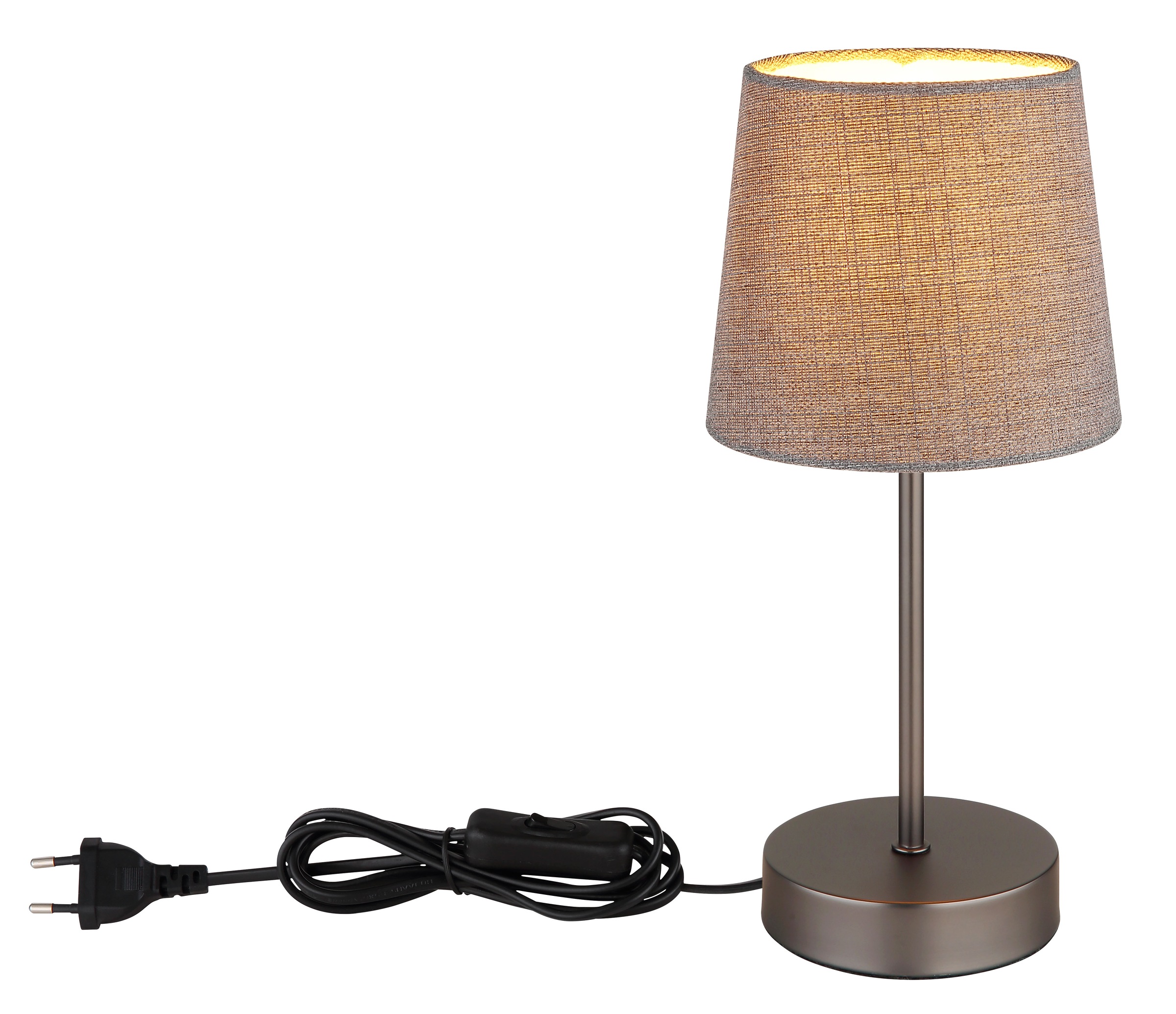 NOWA Tischleuchte »JORIS« E14 1 Stk. Nachttischlampe mit Textilschirm, Fassung E14, Wippschalter, Höhe 32cm