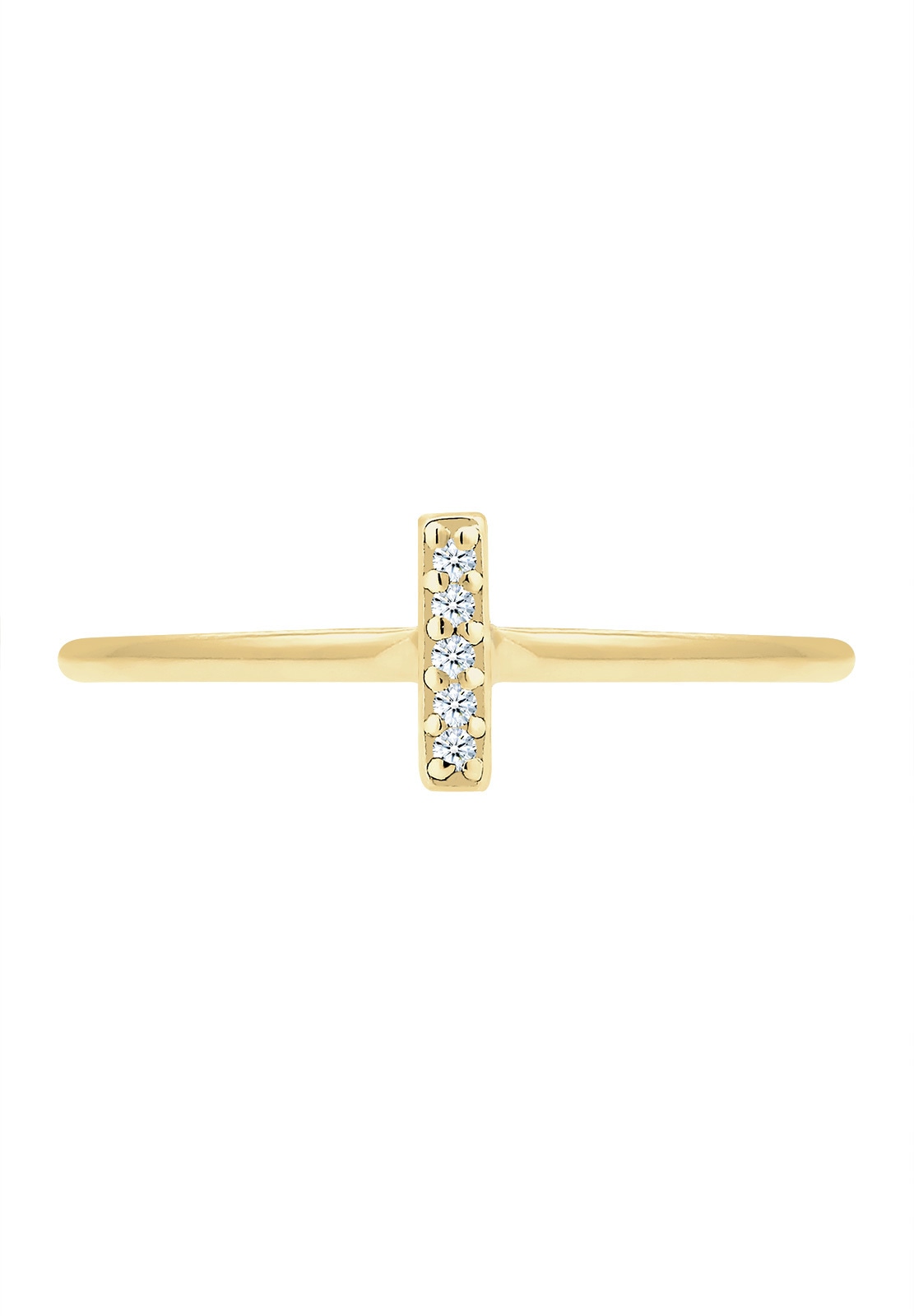 Elli DIAMONDS Diamantring »Kreuz Symbol Geo Diamant (0.025 ct.) 375 Gelbgold«