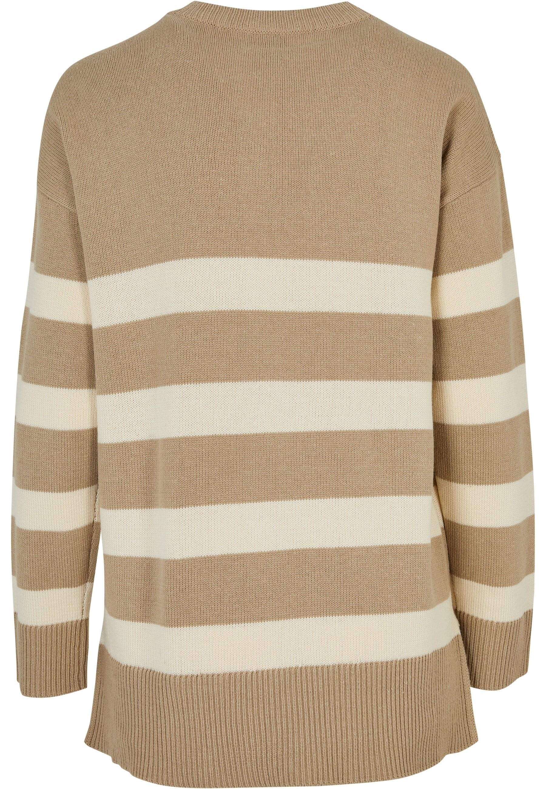 URBAN CLASSICS Rundhalspullover »Urban Classics Damen Ladies Striped Knit Crew Sweater«, (1 tlg.)
