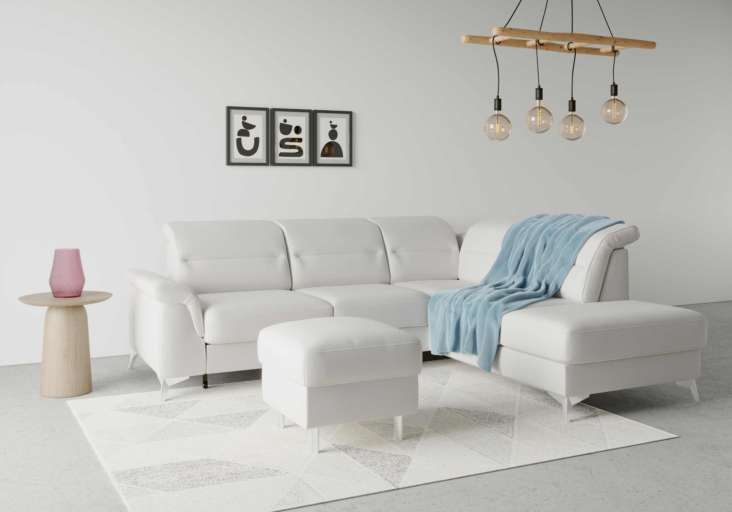 sit&more Ecksofa »Sinatra L-Form«, mit Ottomane, optional mit Kopfteilverstellung und Armteilfunktion