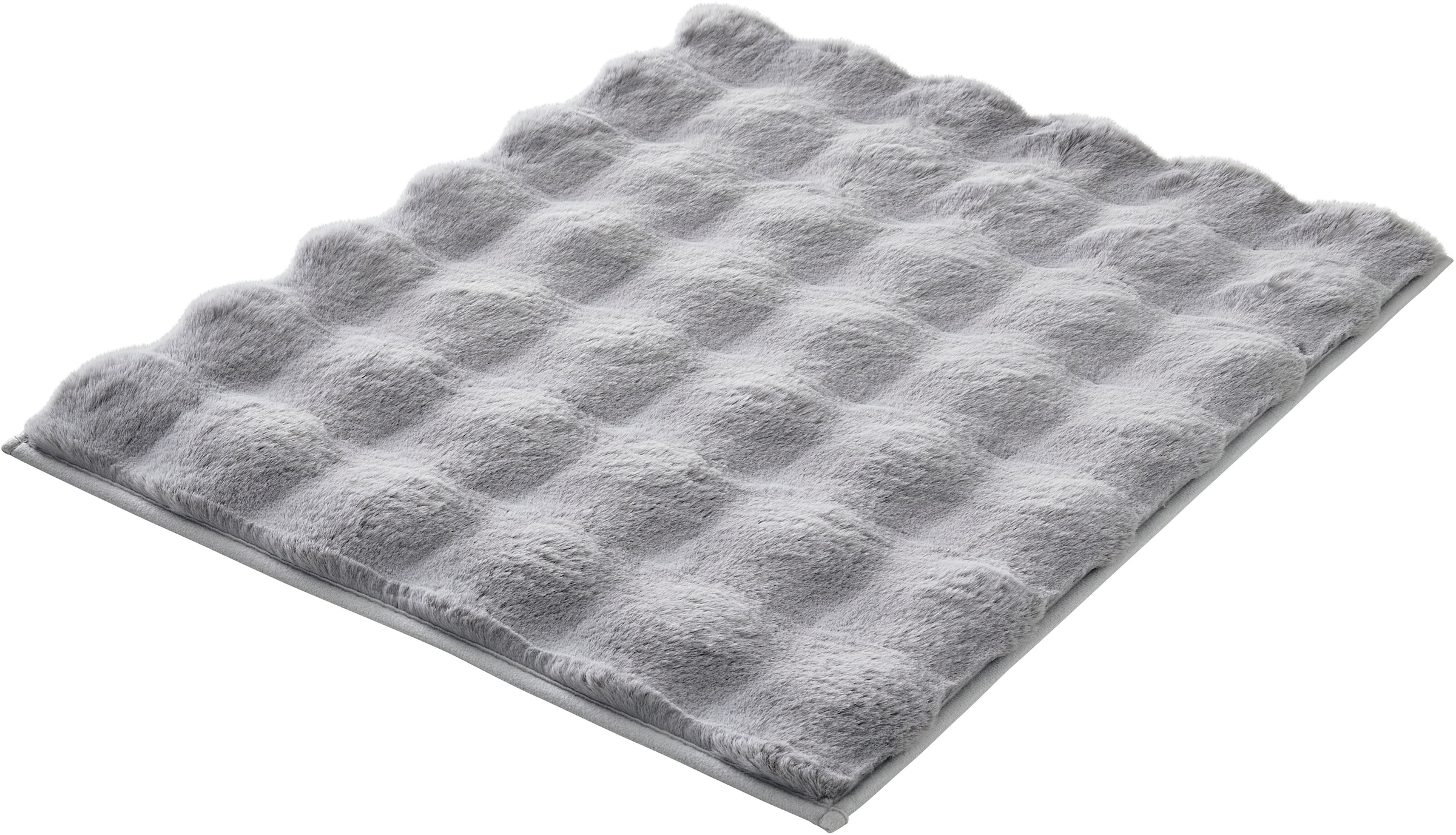 Kleine Wolke Badematte "Cloud, Badvorleger, Badezimmer Teppich" Höhe 28 mm rutschhemmend beschichtet fußbodenheizungsgeeignet Badteppich, Uni Farben, Hoch-Tief Effekt, besonders weich
