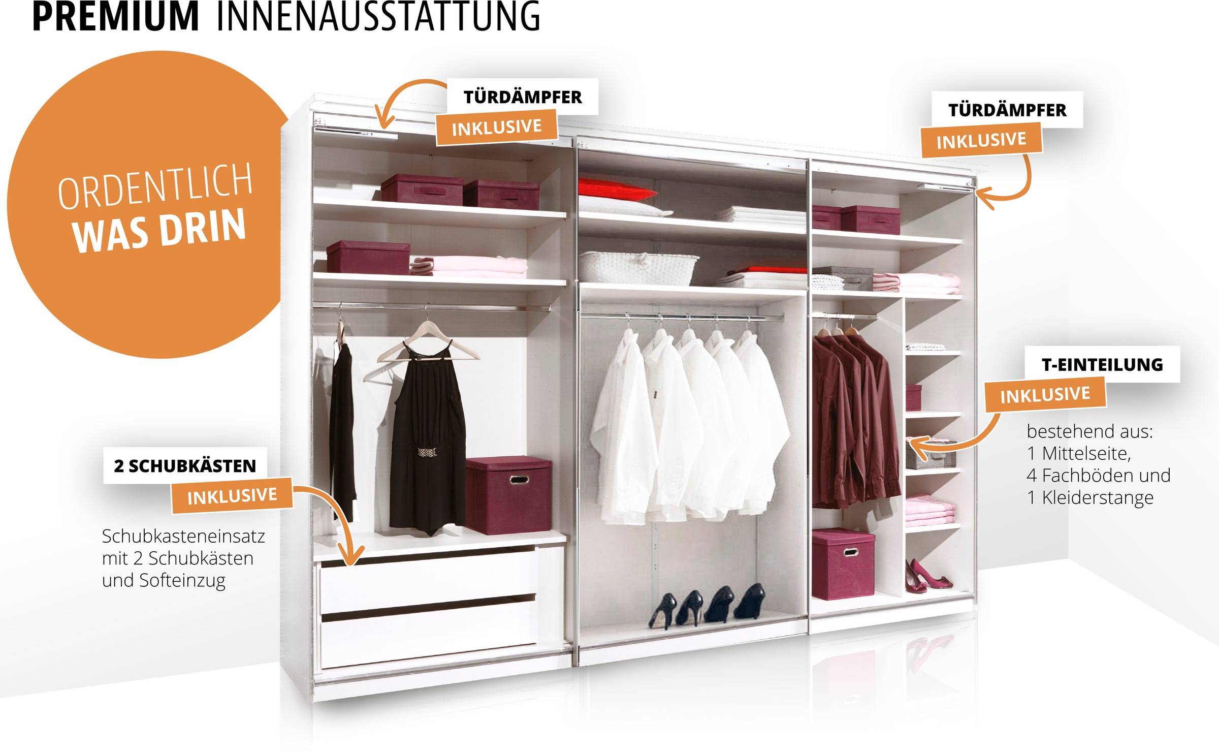 STAUD Schwebetürenschrank "Sinfonie Plus, edles Design in hochwertiger Qual günstig online kaufen