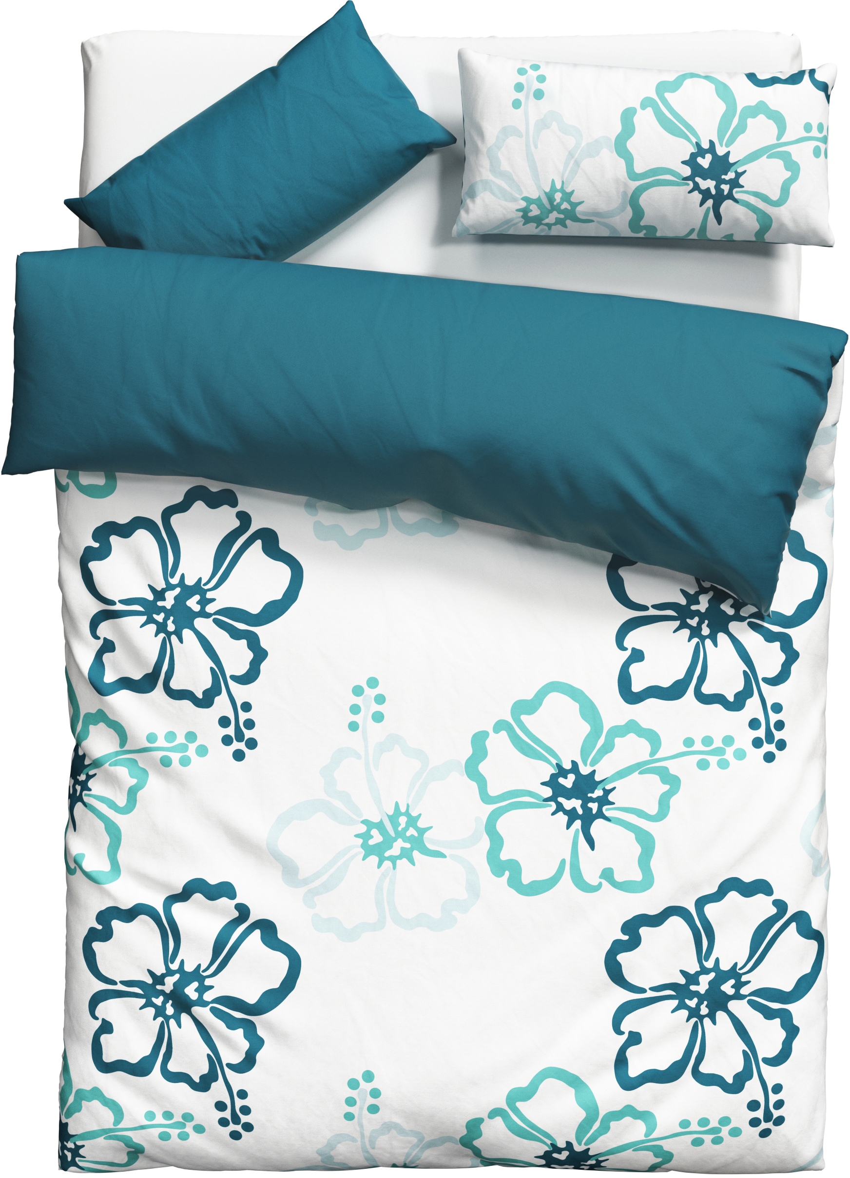 OTTO home Wendebettwäsche »Litschi« 2 ab Größe 135x200 cm, mit Blumen, in 2 Qualitäten erhältlich, Hawaii