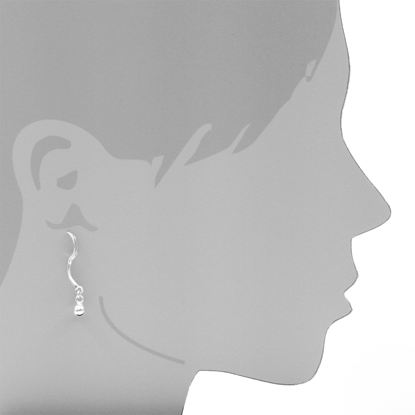 Paar Ohrstecker OSTSEE-SCHMUCK "Ostsee-Schmuck Ohrstecker Livs Ohrstecker Livs", weiß, Ohrringe, Damen, 38 x 6mm, Silber 925 (Sterlingsilber) 2