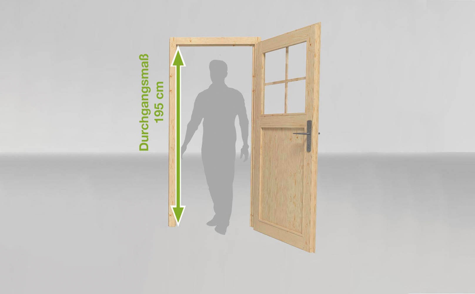 Thumbnail - weka Gartenhaus "Designhaus 213 Plus" mit Anbaudach und Rückwand