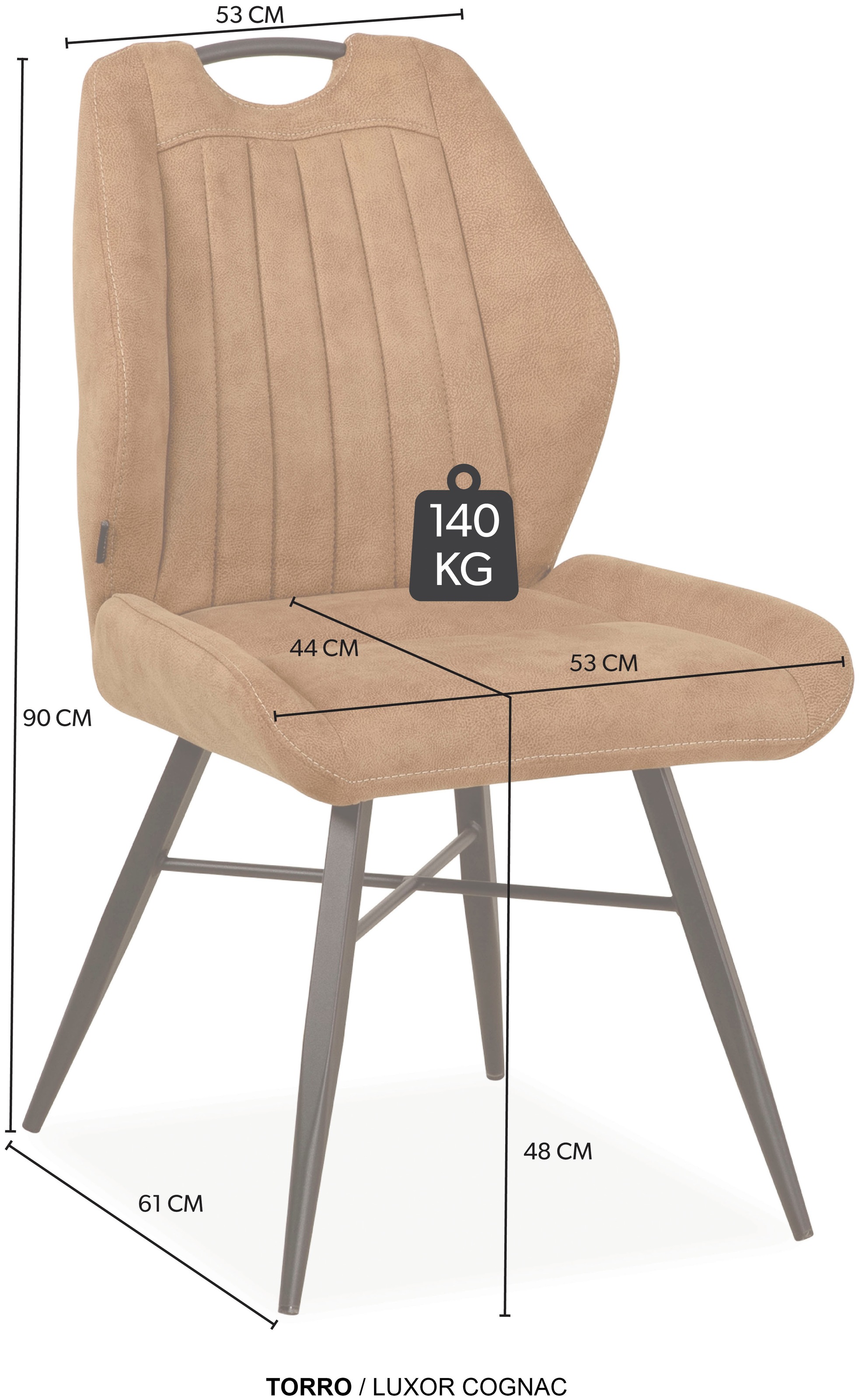 OMG Design Esszimmerstuhl »Torro«, (Set), 1 St., Stoff, bequemer Polsterstuhl, pflegeleichter Bezug