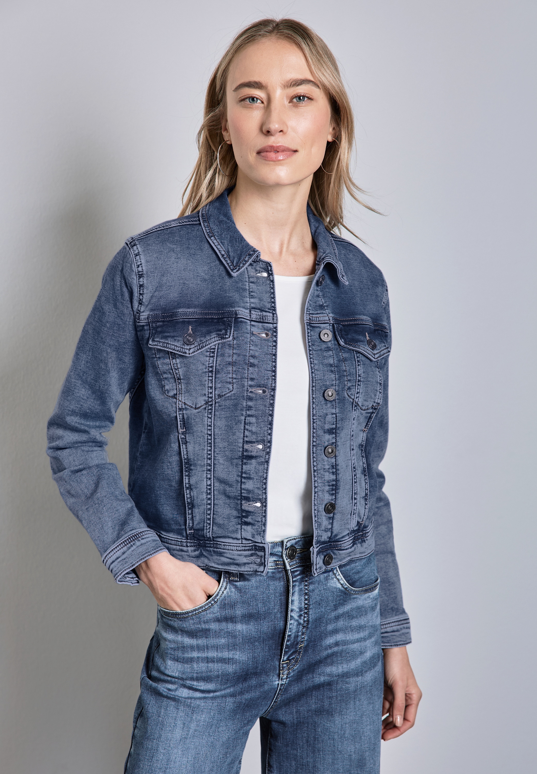 STREET ONE Jeansjacke, ohne Kapuze, mit Brusttaschen günstig online kaufen