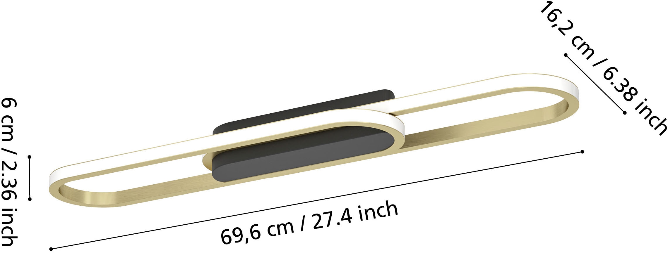 EGLO LED Deckenleuchte »CONIVARENA Deckenlampe - Stahl, Alu - LED - 20W - IP20« LED-Modul 1 Stk. Kaltweiß | Neutralweiß | Warmweiß Wohzimmerlampe, Esszimmerlampe, Flur, Schlafzimmer, L69 x B17 x H5,5cm