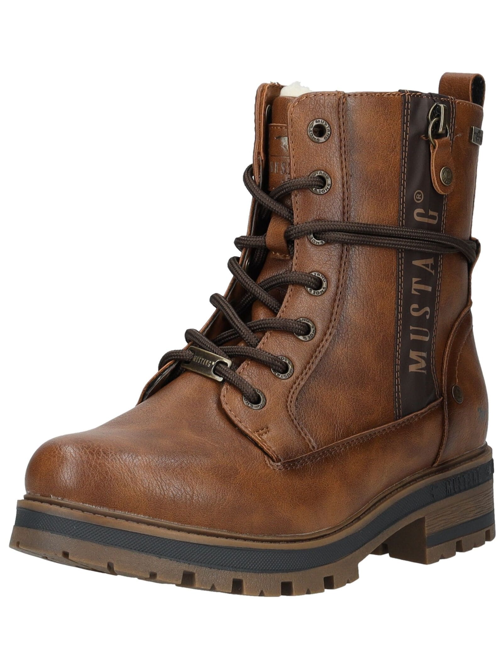 Mustang Shoes Schnürstiefelette "Mustang Shoes Stiefelette Lederimitat" günstig online kaufen