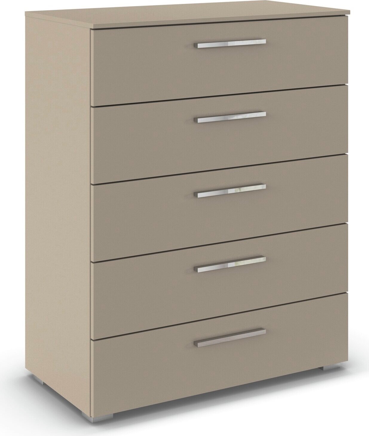 rauch Schubkastenkommode "Highboard Sideboard Kommode MONTCLAR Frontauswahl Dekor/Hochglanz/Glas" in 2 Breiten: 40 oder 80 cm / Höhe 100 cm, inkl. Soft-Close-Funktion, mit 5 geräumigen Schubladen, viele Griffvarianten MADE IN GERMANY