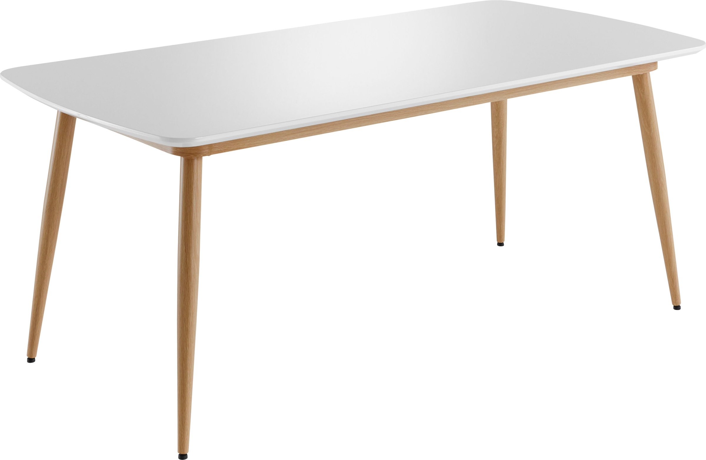 INTER-FURN Esstisch »Bozen«, (1 St.), 180 cm Breite x 90 cm Tiefe, Tischplatte Weiß Lack, Metallgestell