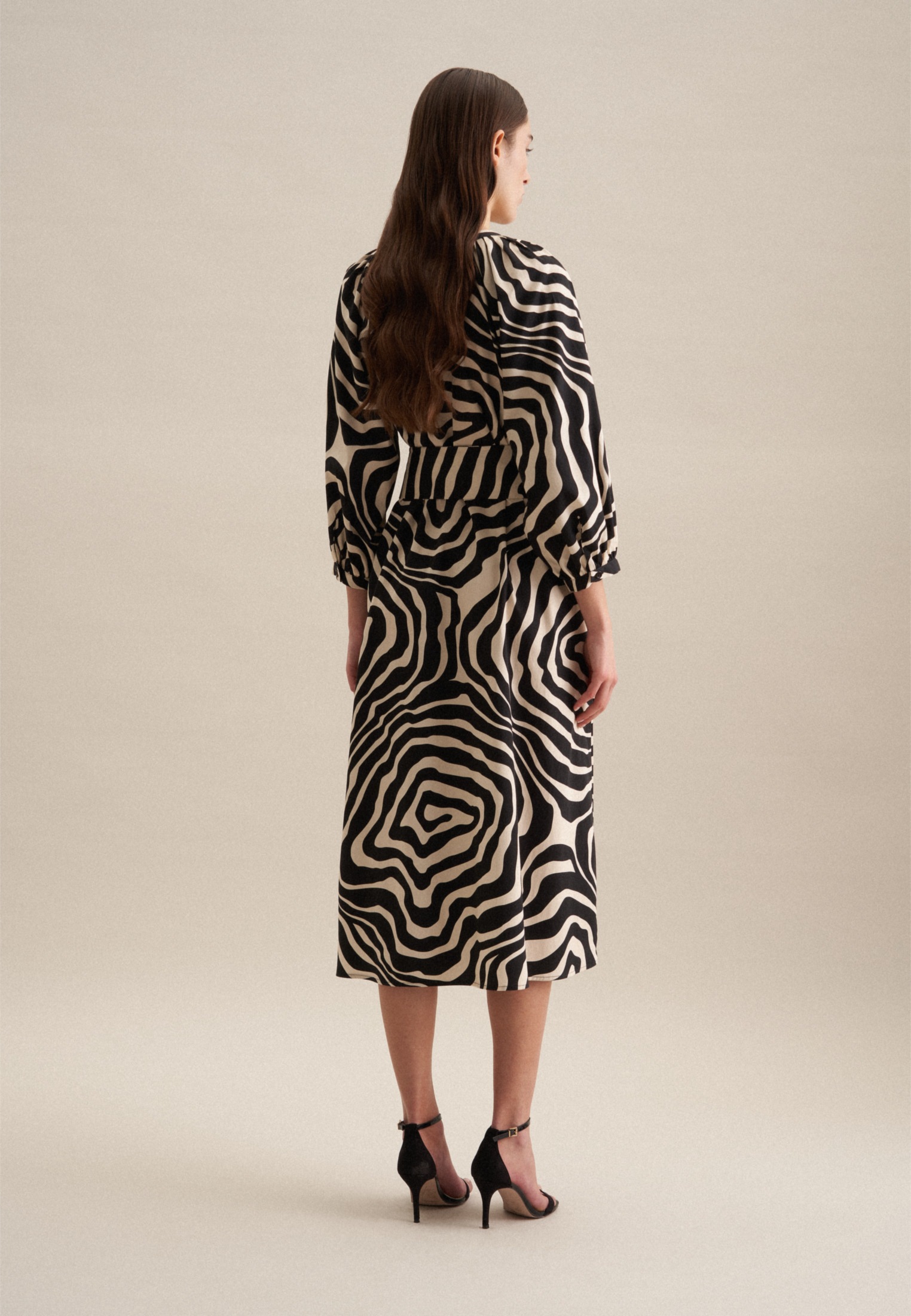 seidensticker Sommerkleid "Schwarze Rose" 3/4 Rundhals Druck günstig online kaufen