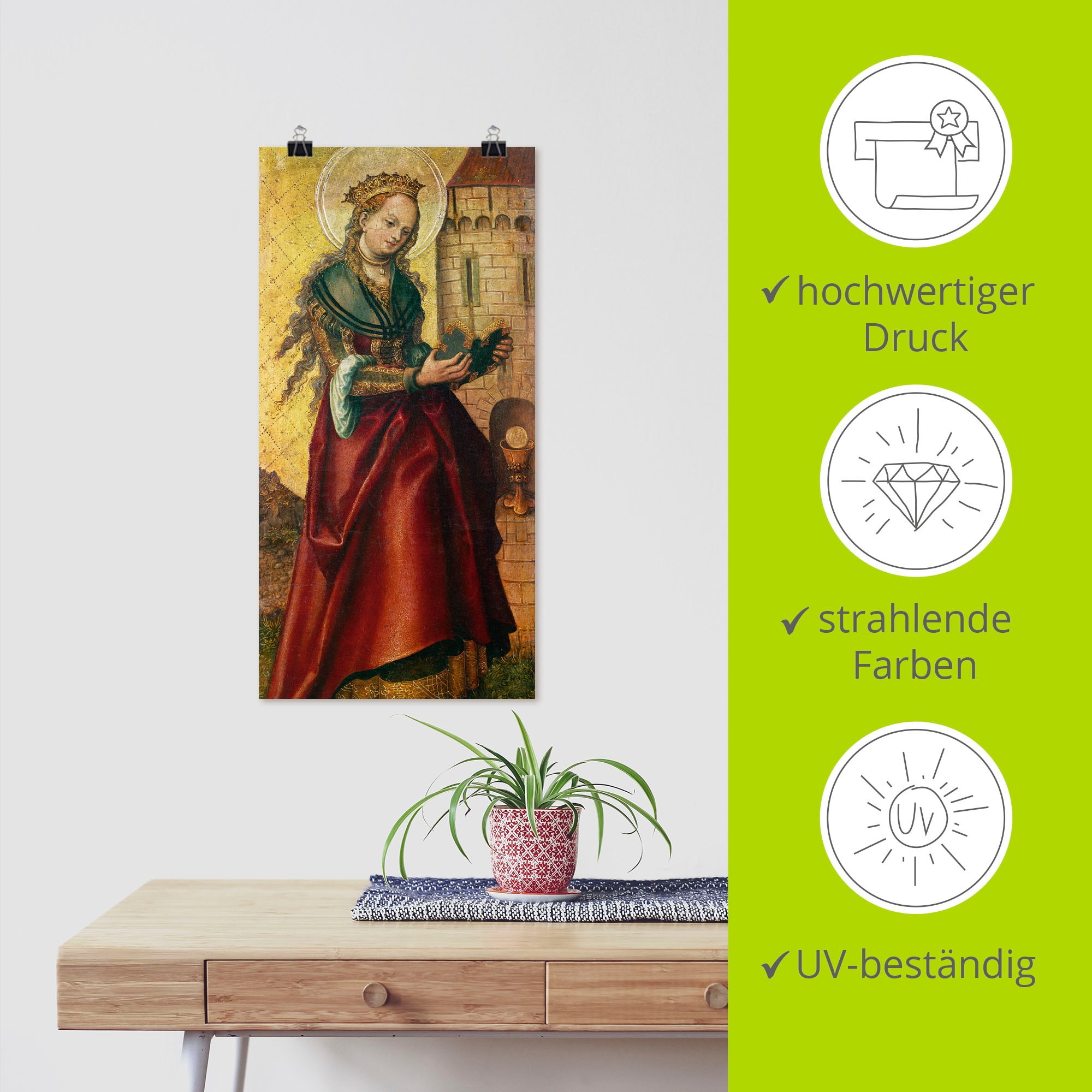 Artland Wandbild »Die heilige Barbara.«, Frau, (1 St.), als Leinwandbild, Poster in verschied. Größen