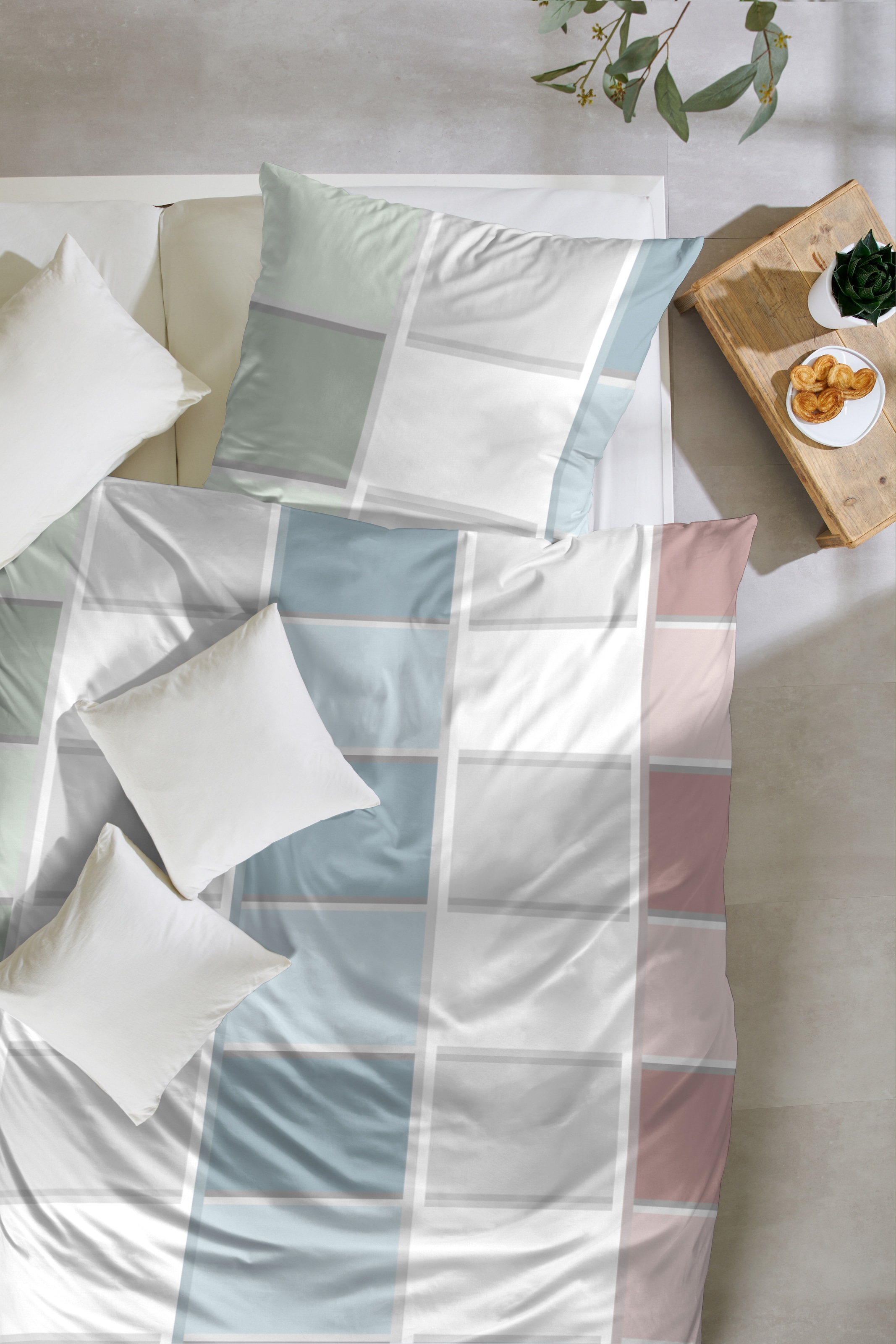 Primera Bettwäsche »Mako-Satin-Bettwäsche Havana«, mit Karo Muster