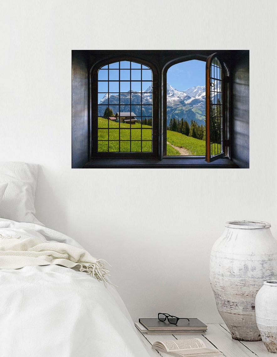 queence Wandsticker »Südtirol«, Wandsticker, Wandbild, selbstklebend, 3D, Fenster