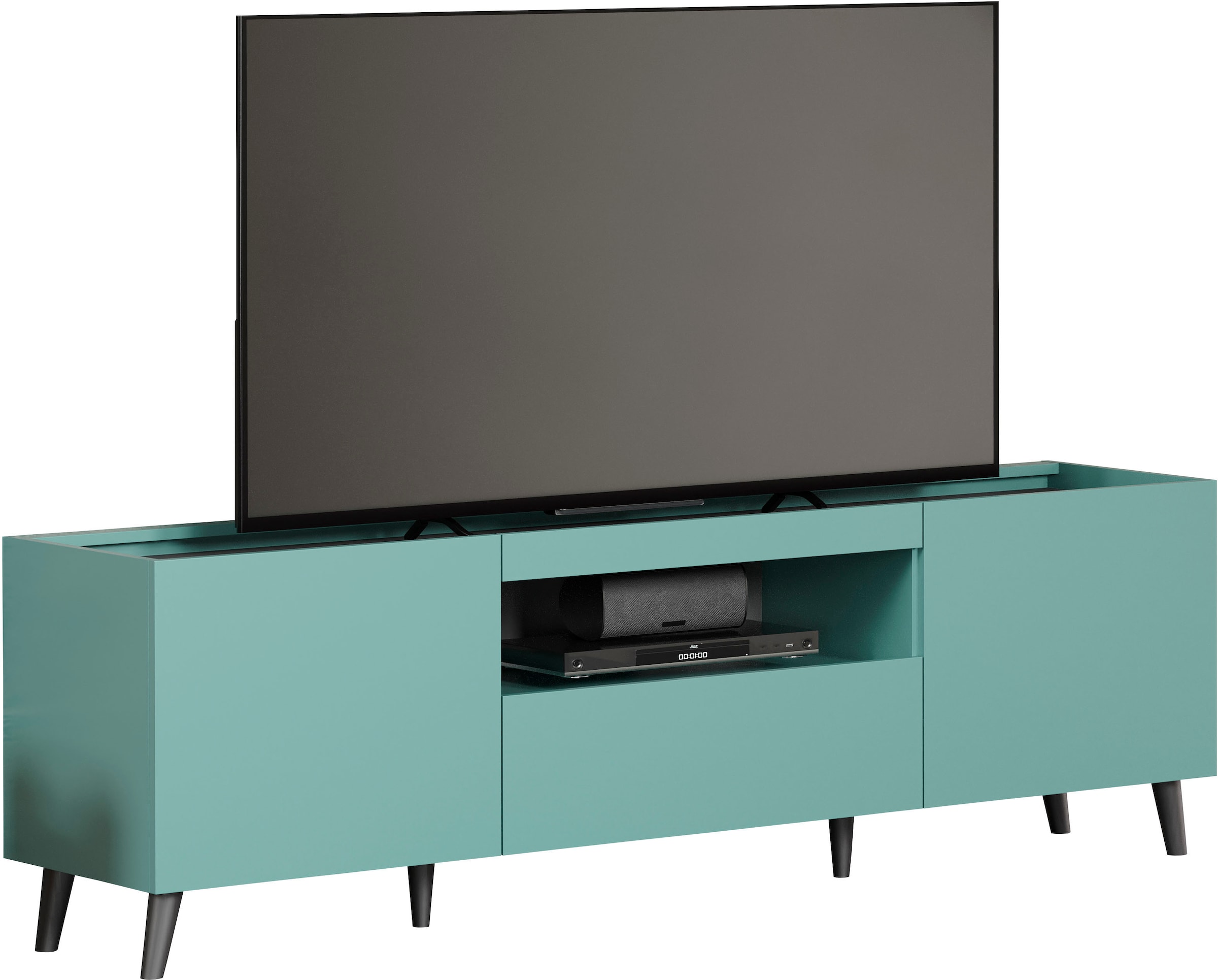 andas TV-Board »Mikkeline«, (1 St.), matt, B / H: ca. 181 / 60 cm, TV-Schrank, blau, Türkis