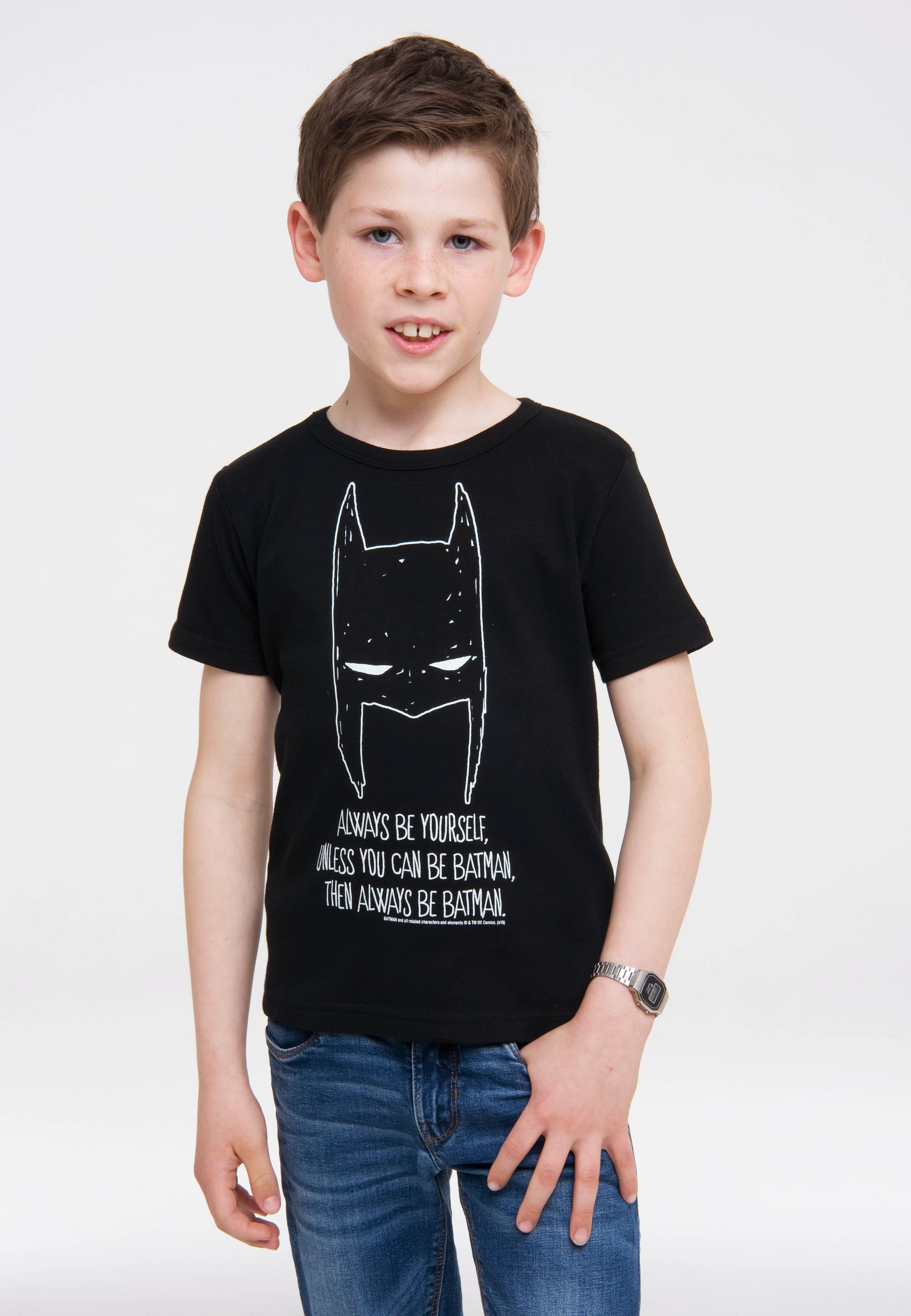 LOGOSHIRT T-Shirt "DC - Batman - Always Be Yourself" mit coolem Batman-Print