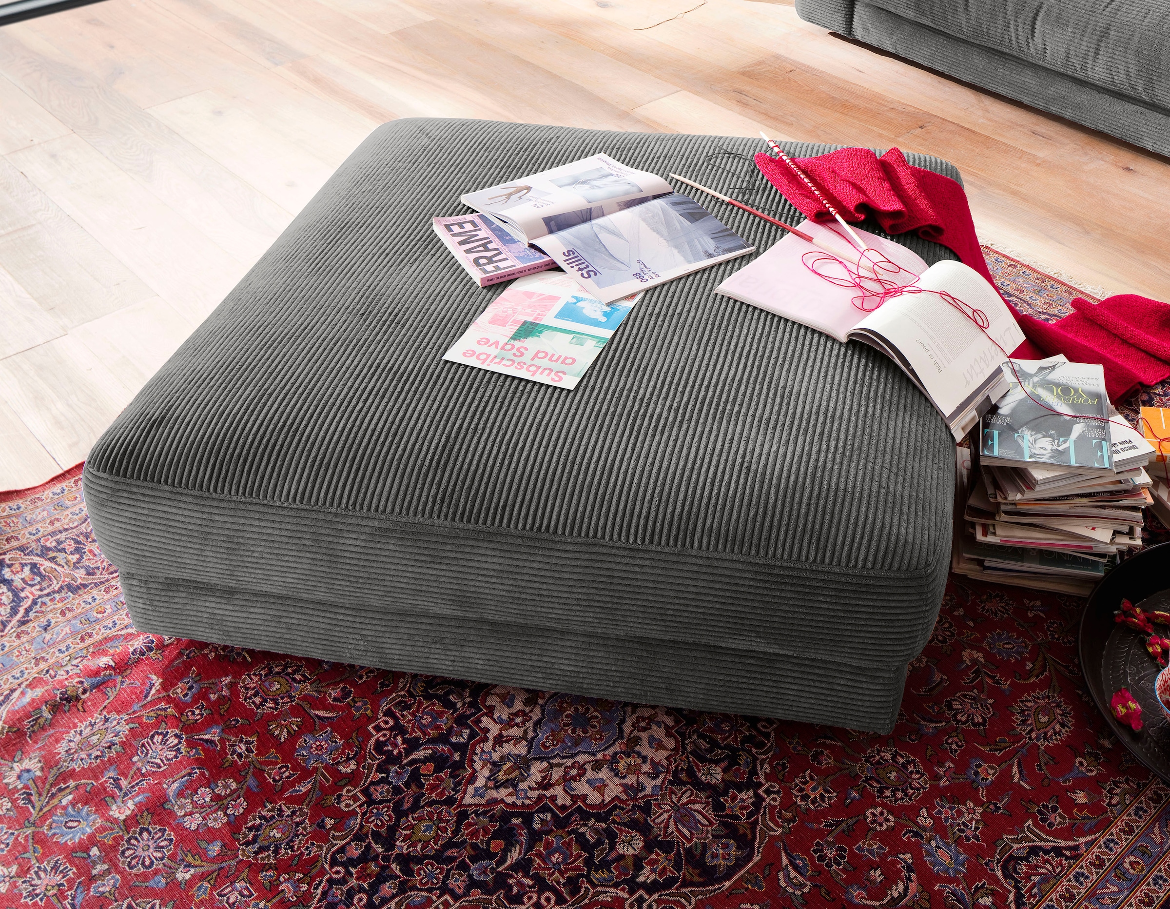 Places of Style Hocker "Enisa", passend zum "Enisa"-Sofa, Bezug in Cord günstig online kaufen