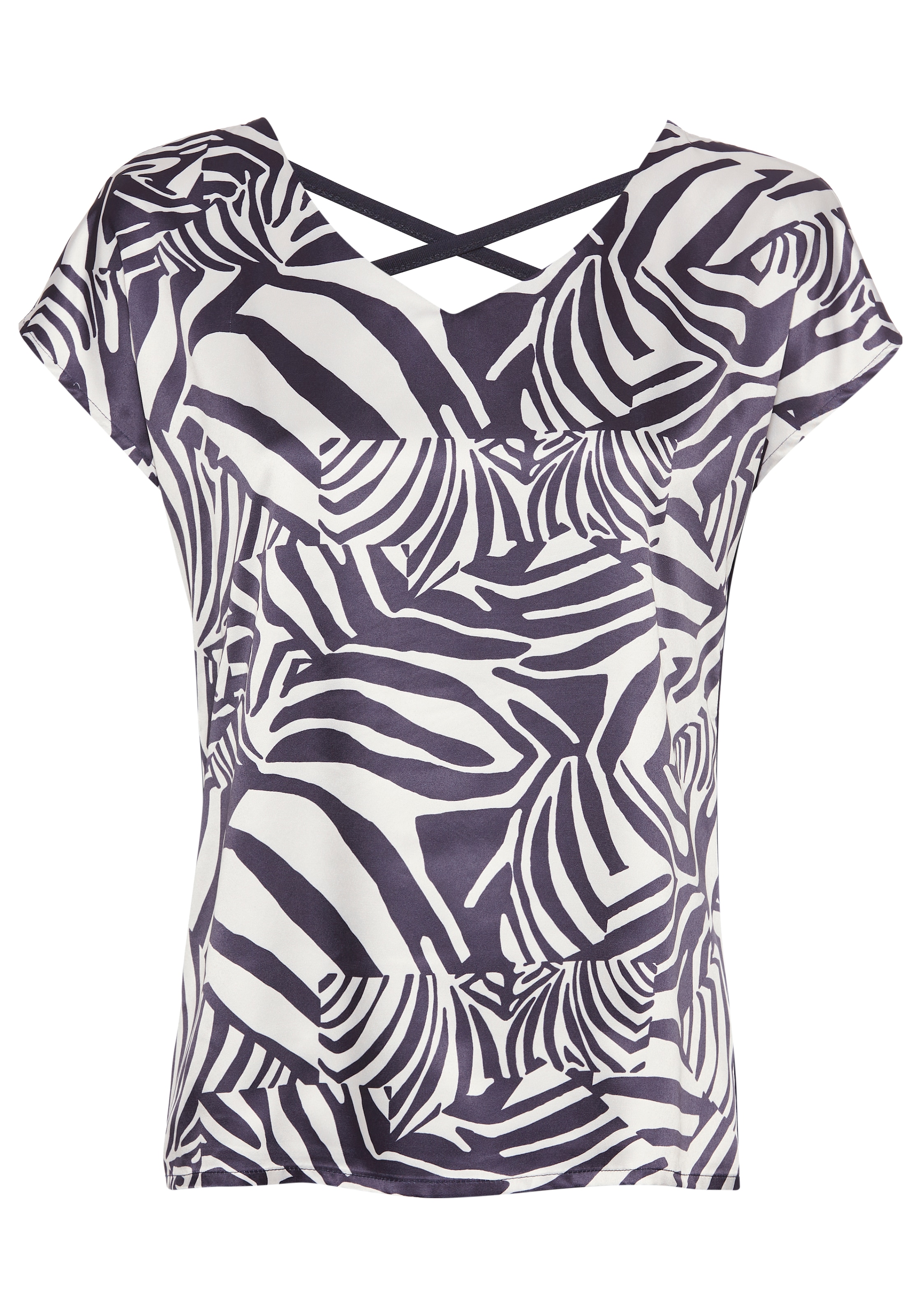 Laura Scott Shirtbluse, in Shirt-Optik, vorne leichtglänzender Satin - NEUE KOLLEKTION