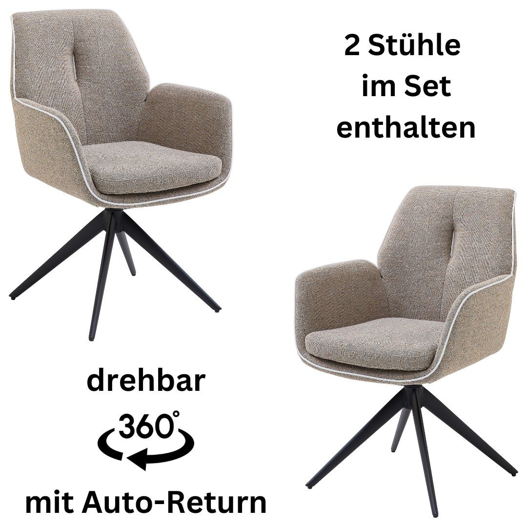 Stolkom Armlehnstuhl "Enja" (Set) 2 Stk. Stoffbezug 360 grad drehbar mit Au günstig online kaufen