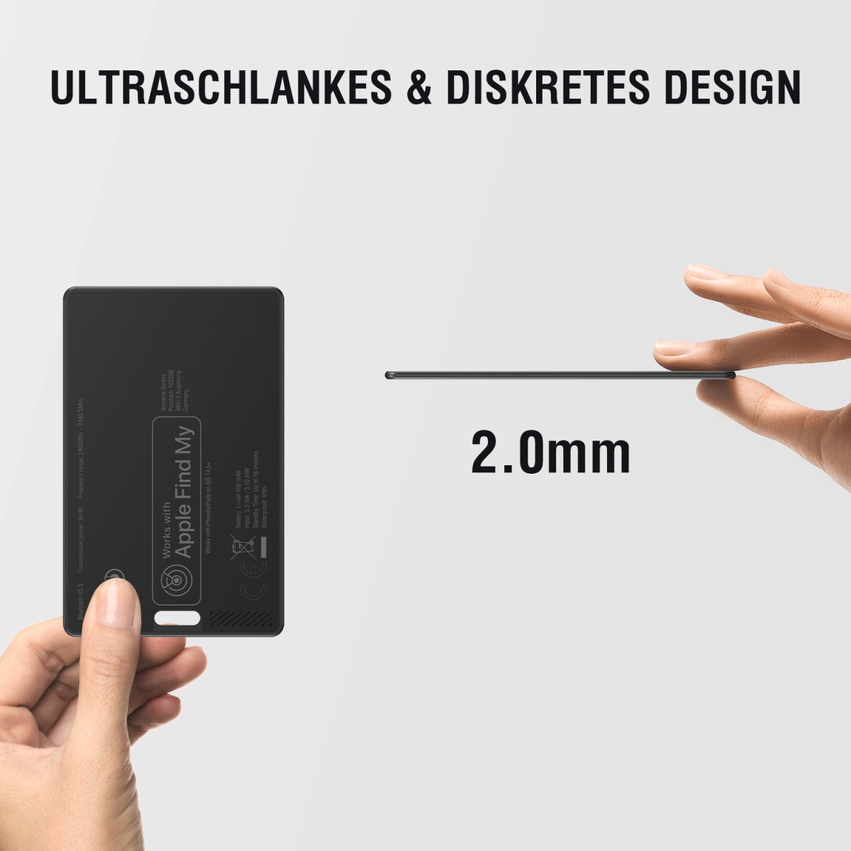 4smarts GPS-Tracker »SkyTag Card ReCharge«, SkyTag im Kreditkarten Format für dein Portemonnaie