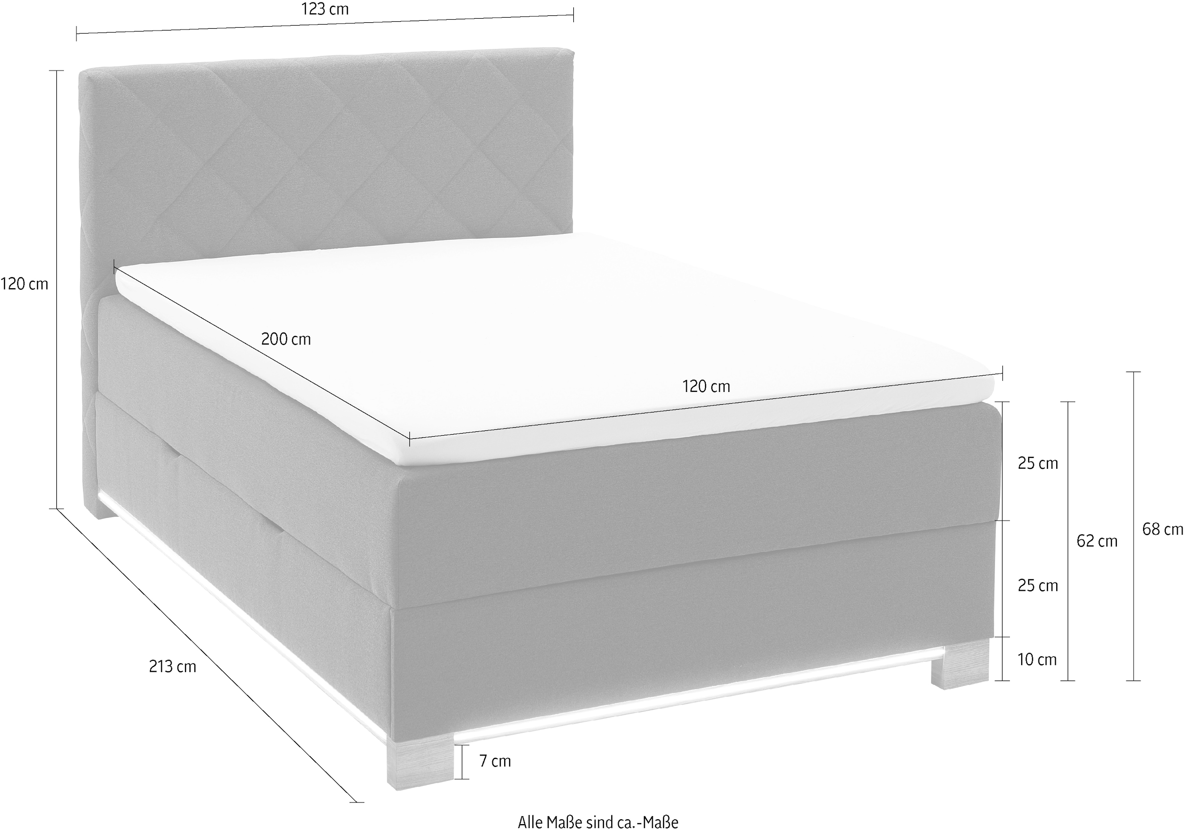 meise.möbel Boxspringbett »Messina«, inkl. Bettkasten, LED-Beleuchtung und Topper