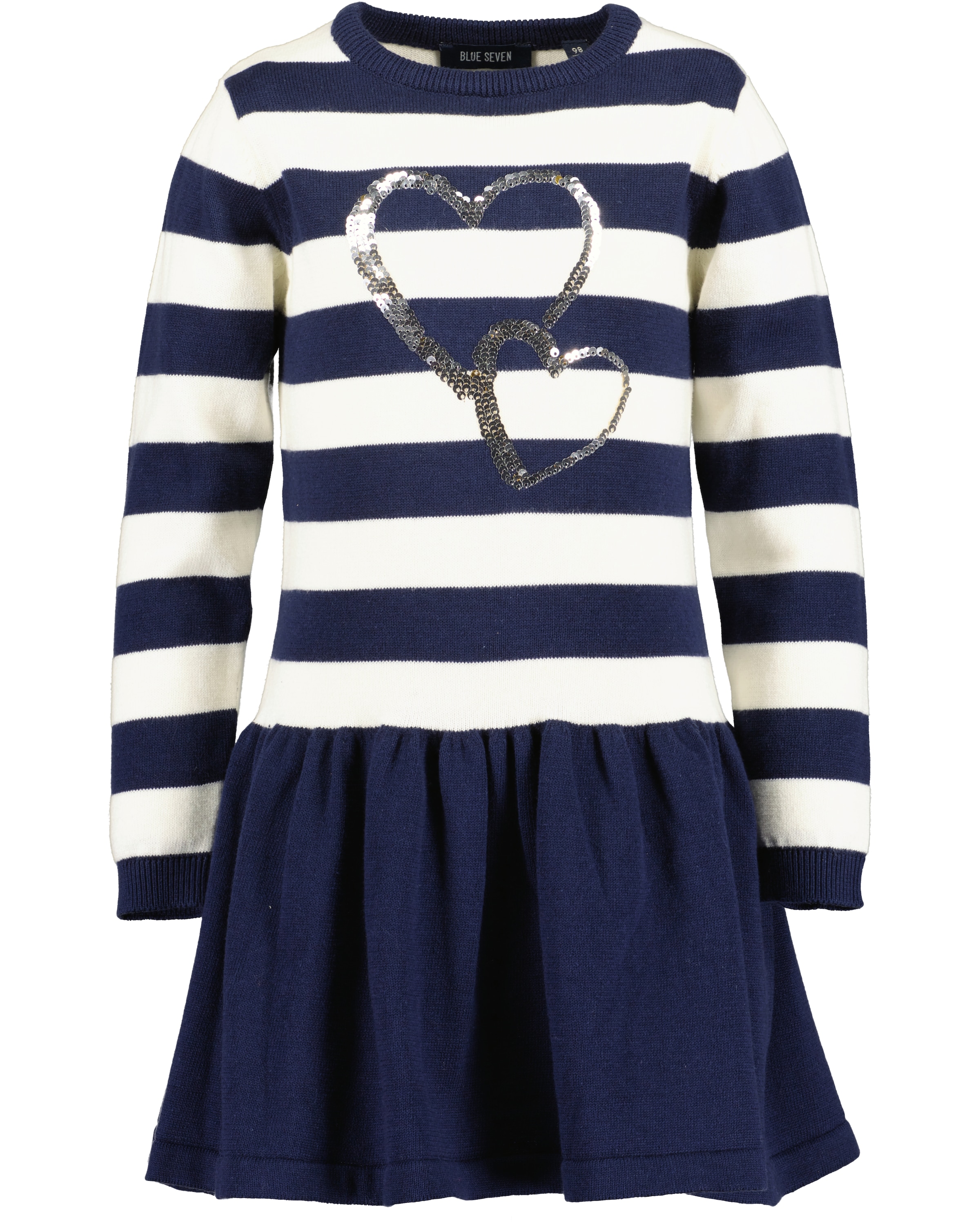 Blue Seven Strickkleid, mit tollem Herzenmotiv mit Wendepailletten