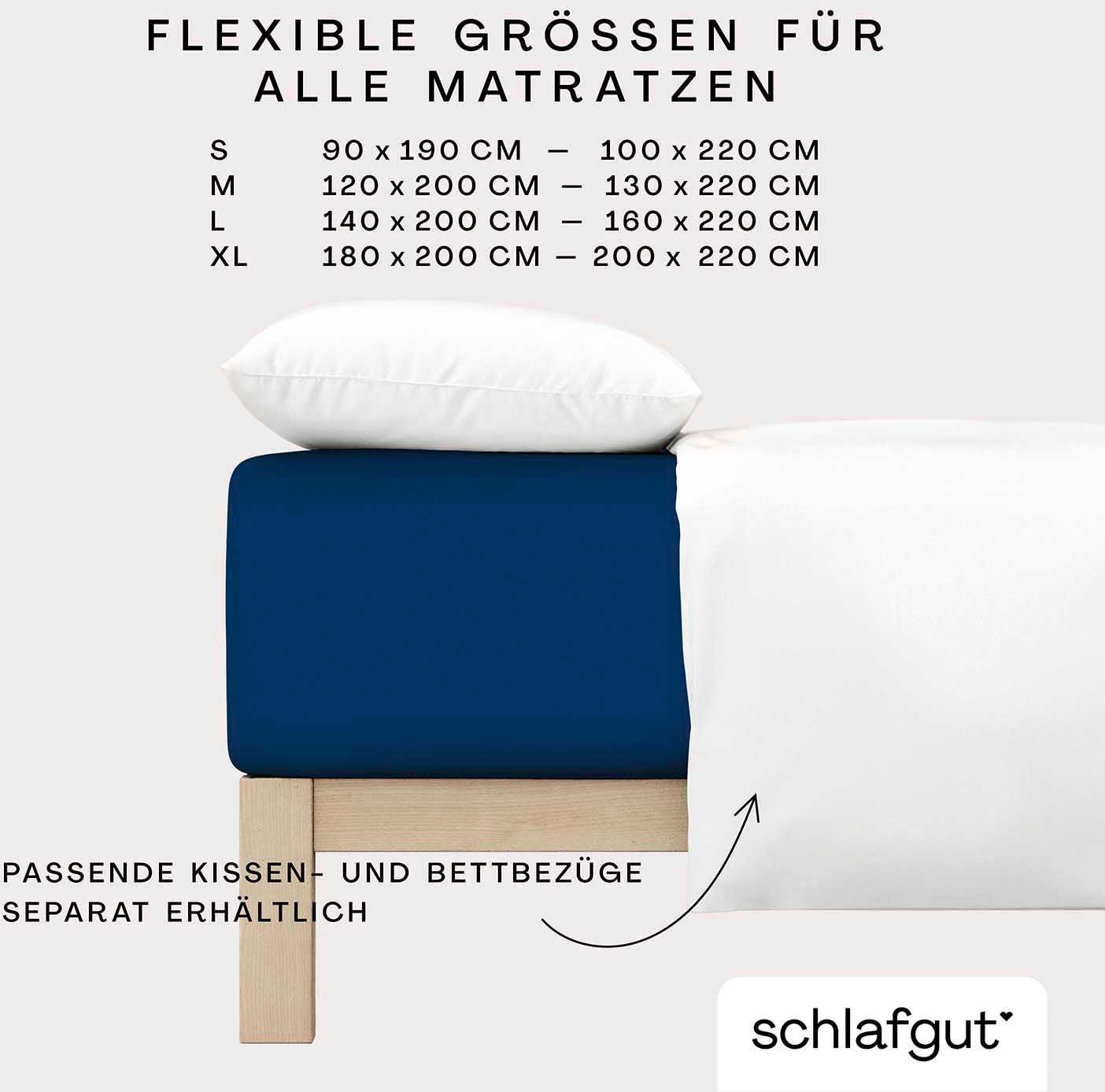 Schlafgut Spannbettlaken »PURE BOXSPRING in Gr. 90x200, 140x200 oder 180x200, für Boxspringbett«, aus Bio-Baumwolle, für Matratzen bis 40 cm Höhe, Bettlaken