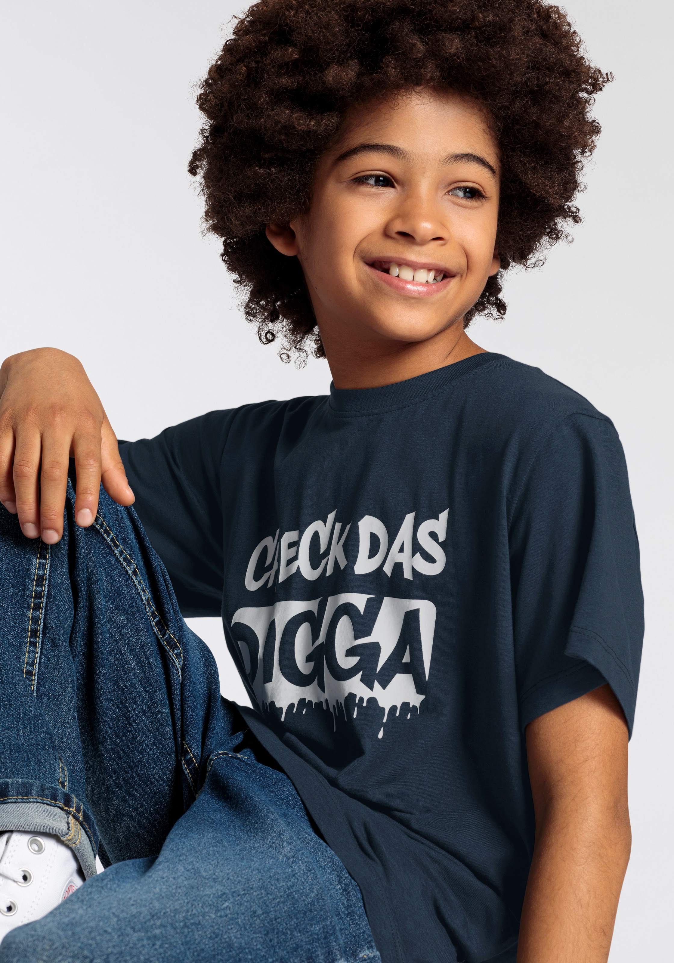 KIDSWORLD T-Shirt »CHECK DAS DIGGA«, Sprücheshirt für Jungen bestellen |  BAUR
