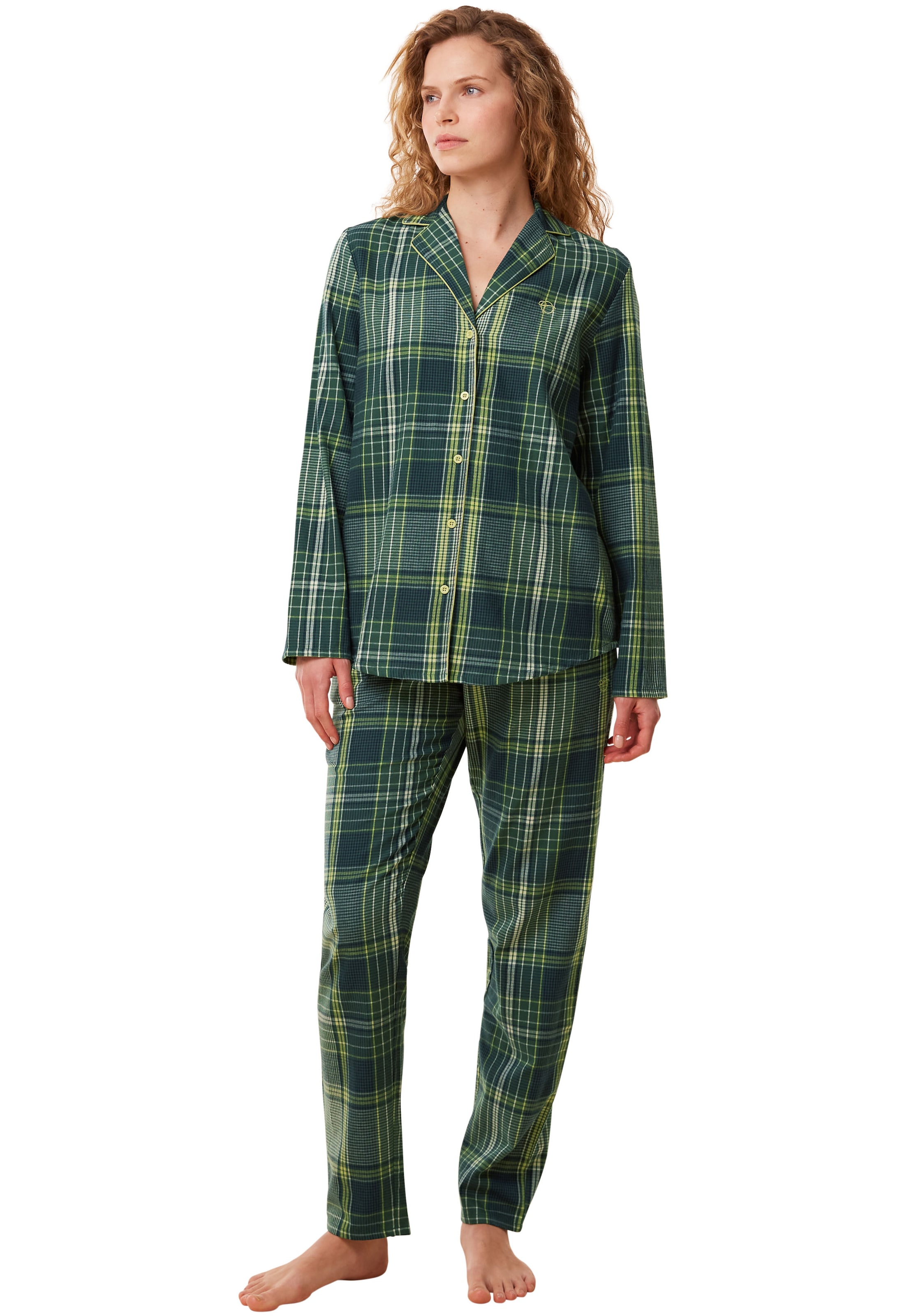 Triumph Schlafanzug "Boyfriend PW X Checks", (Set, 2 tlg.), Pyjama mit seitlichen Taschen