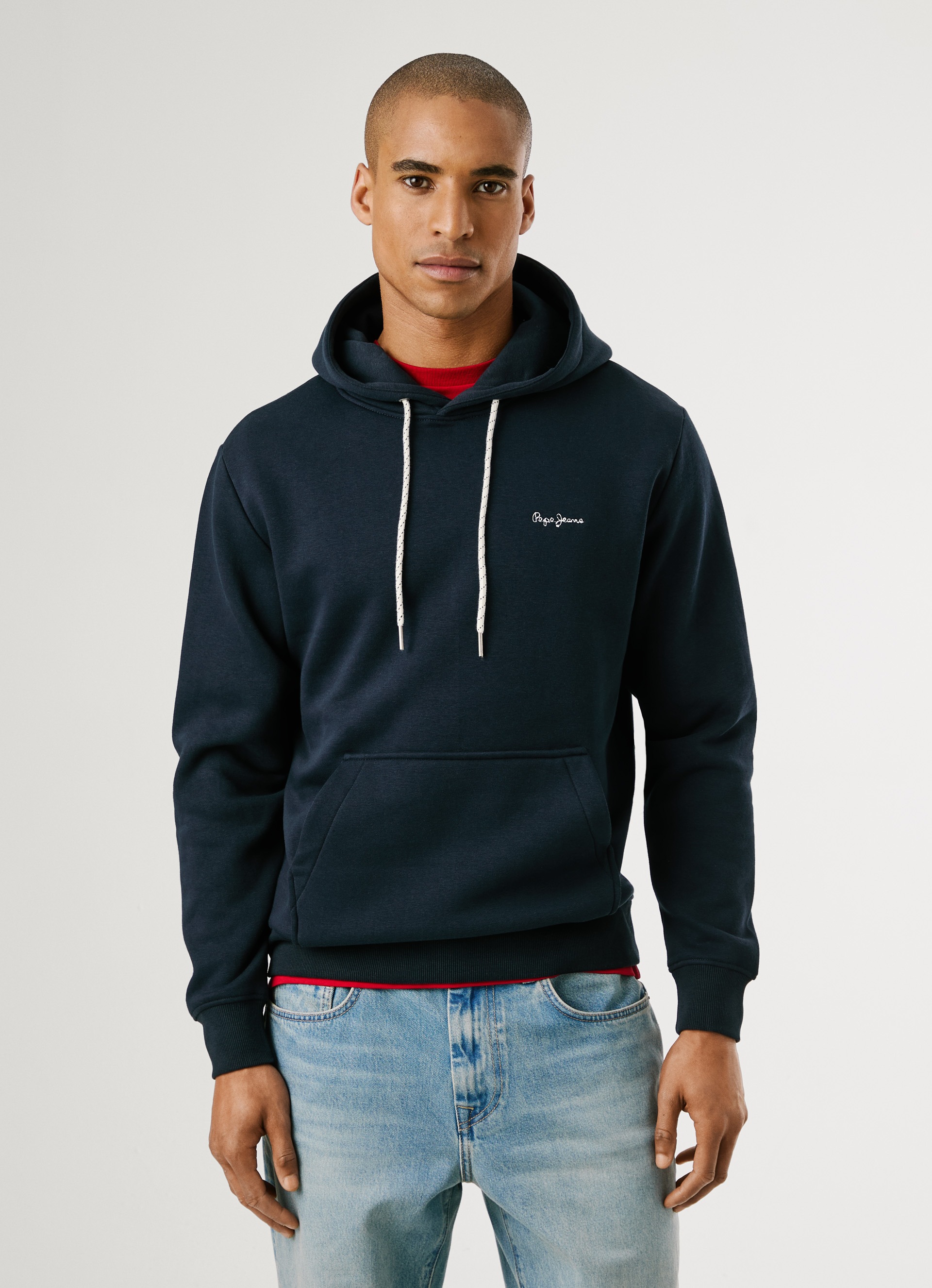 Pepe Jeans Hoodie "MACBETH SMALL LOGO" Regular Fit mit gesticktem Logo günstig online kaufen