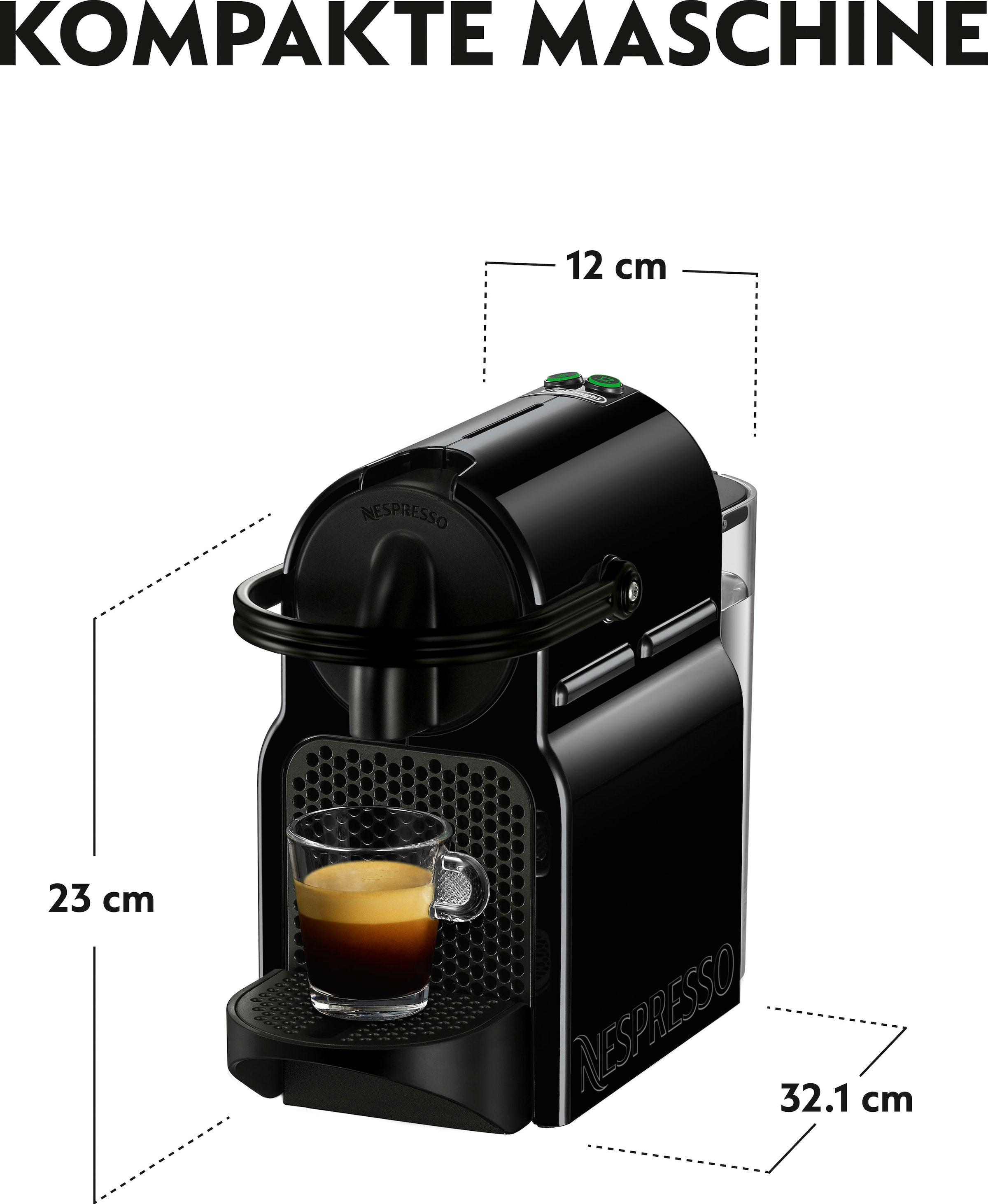 Nespresso Kapselmaschine »Inissia EN 80.B von DeLonghi, Black«, inkl.  Willkommenspaket mit 7 Kapseln | BAUR
