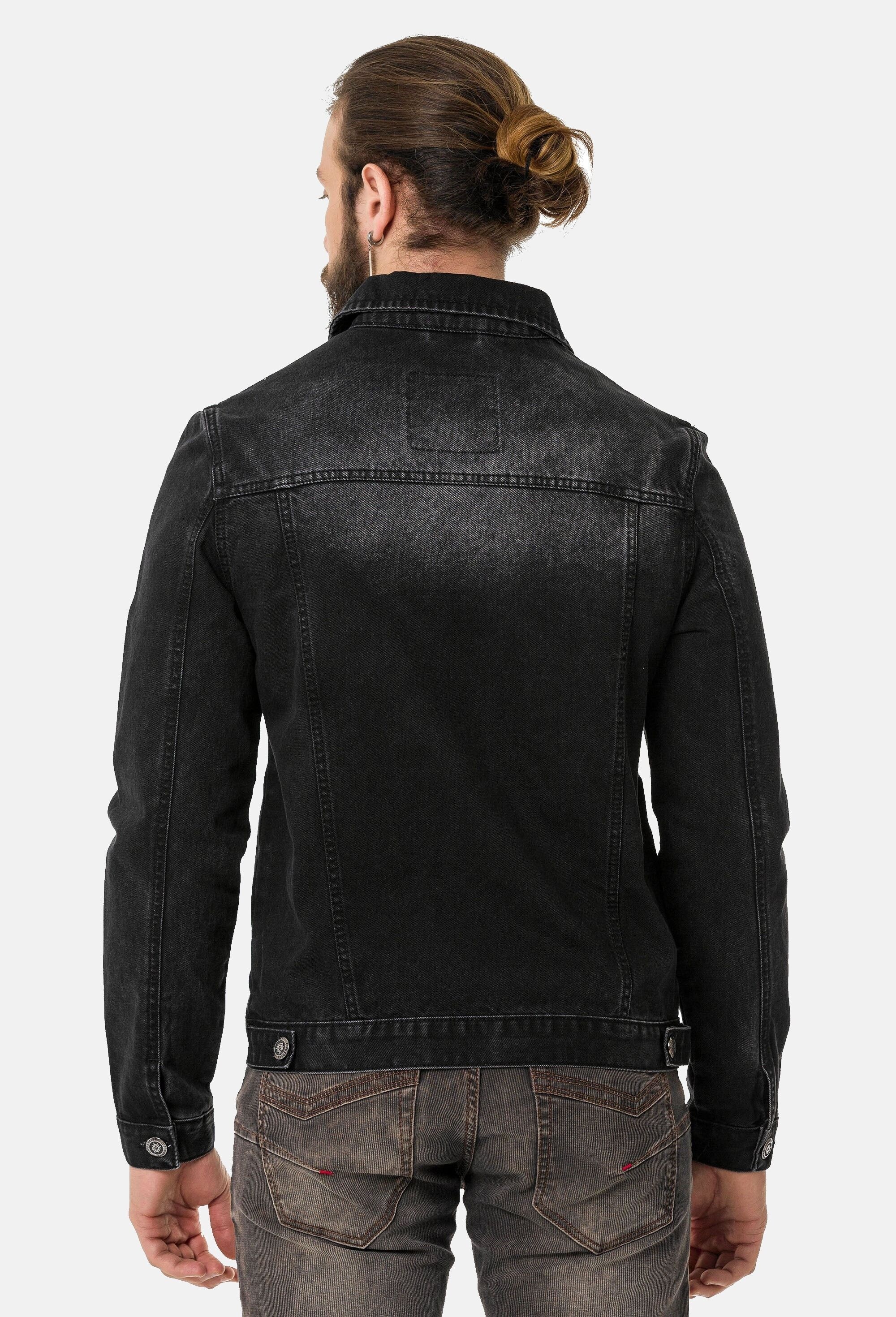 Cipo & Baxx Jeansjacke »Cipo & Baxx Jacke CJ289« ohne Kapuze mit Knopfleiste