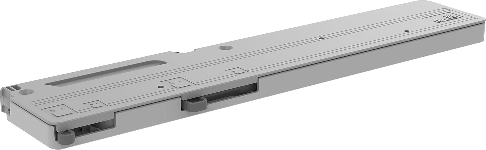 Türdämpfer WIEMANN, B:24cm H:2cm T:11cm, grau, Kunststoff, Türdämpfer, für 4-türige Schwebetürenschränke inkl. Selbsteinzug