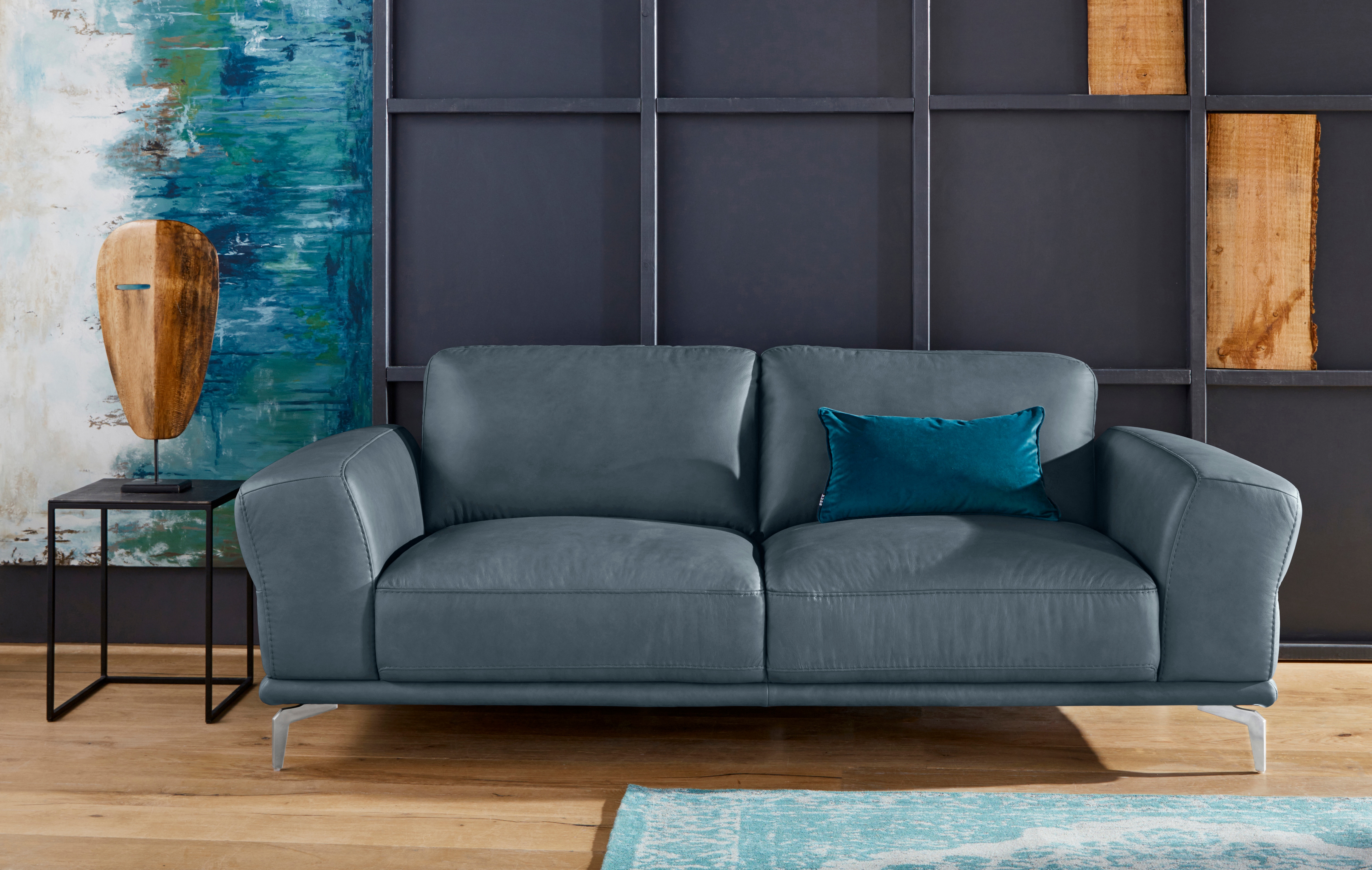 W.SCHILLIG 2,5-Sitzer "montanaa Designsofa mit erstklassigem Sitzkomfort, Ferderkern" mit Metallfüßen in Chrom glänzend, Breite 212 cm