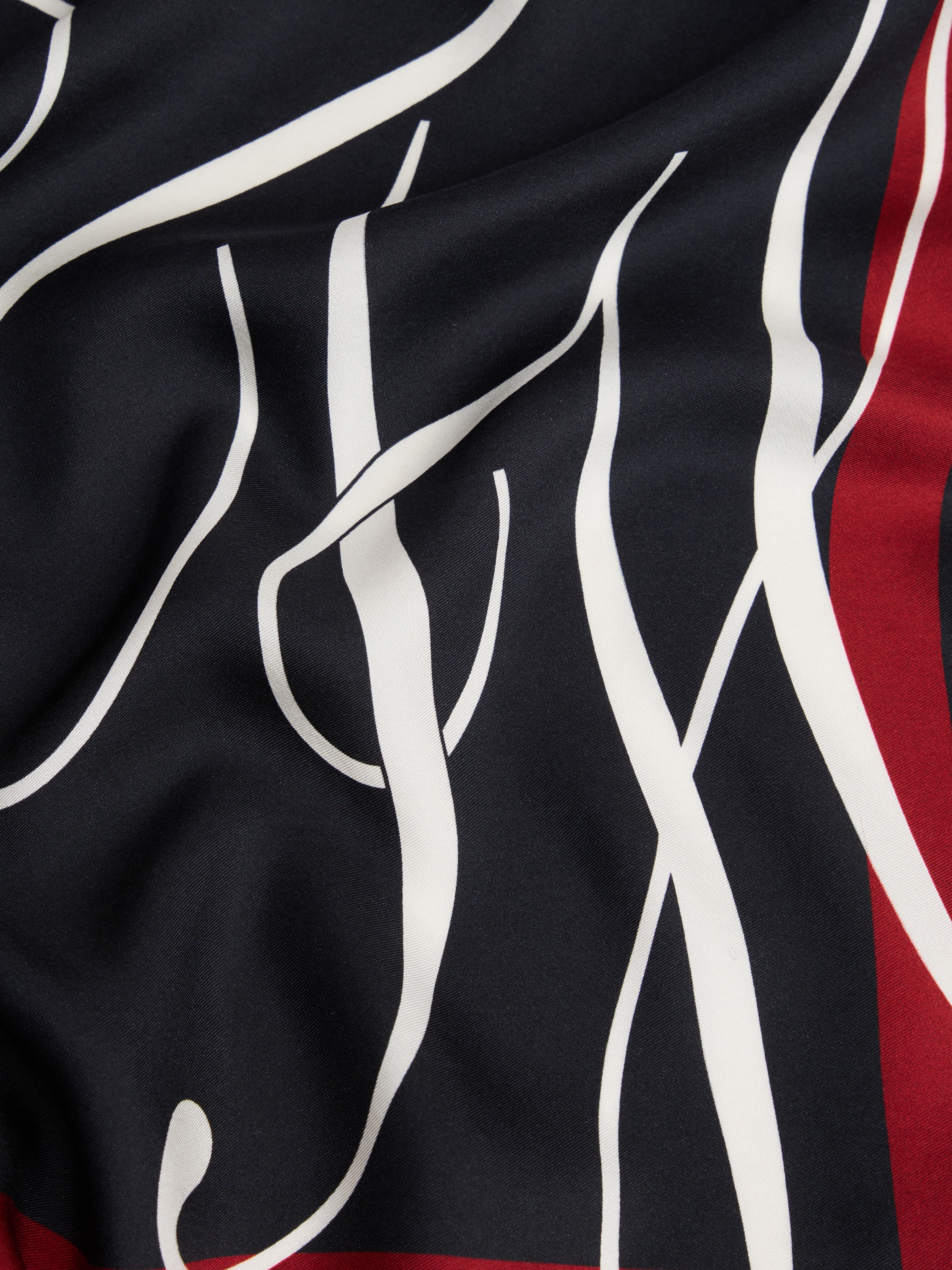 Tommy Hilfiger Halstuch »TH HERITAGE SCRIPT SILK SCARF«, quadratisch, aus reiner Seide mit Logo, Maße 50 xs0 cm