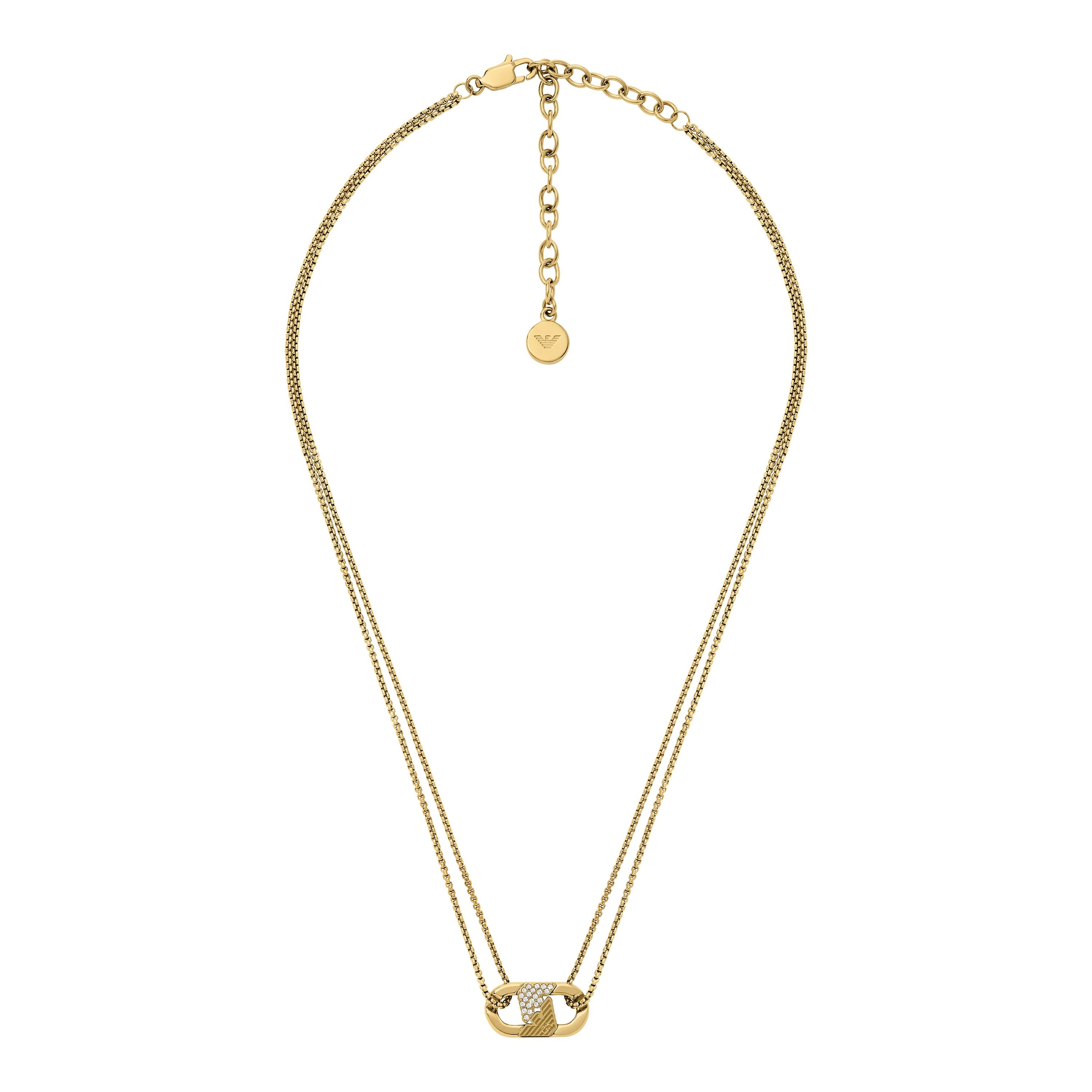 Emporio Armani Kette mit Anhänger »Schmuck Geschenk Edelstahl« mit Glasstein