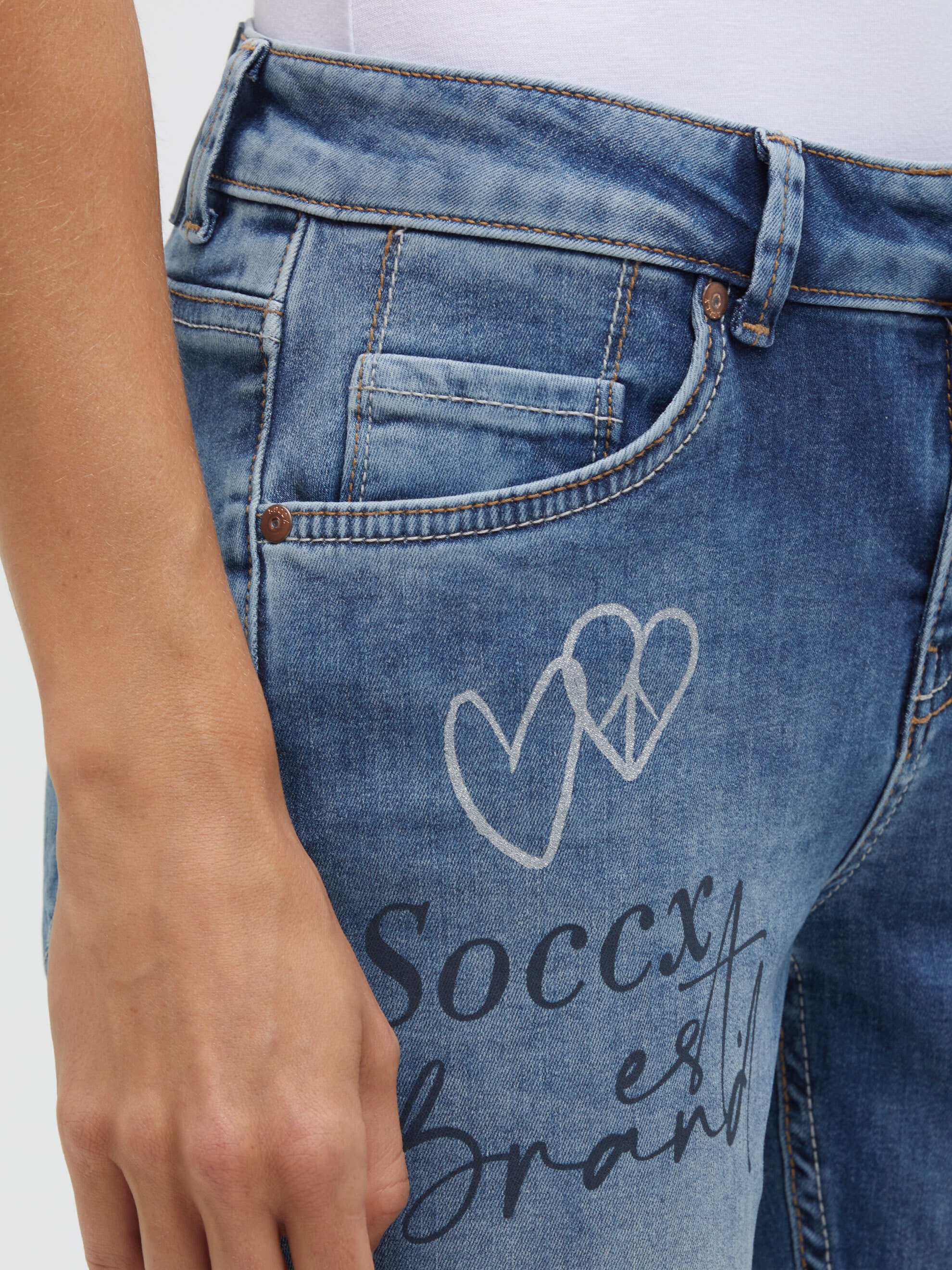 SOCCX Slim-fit-Jeans mit schmalem Bein