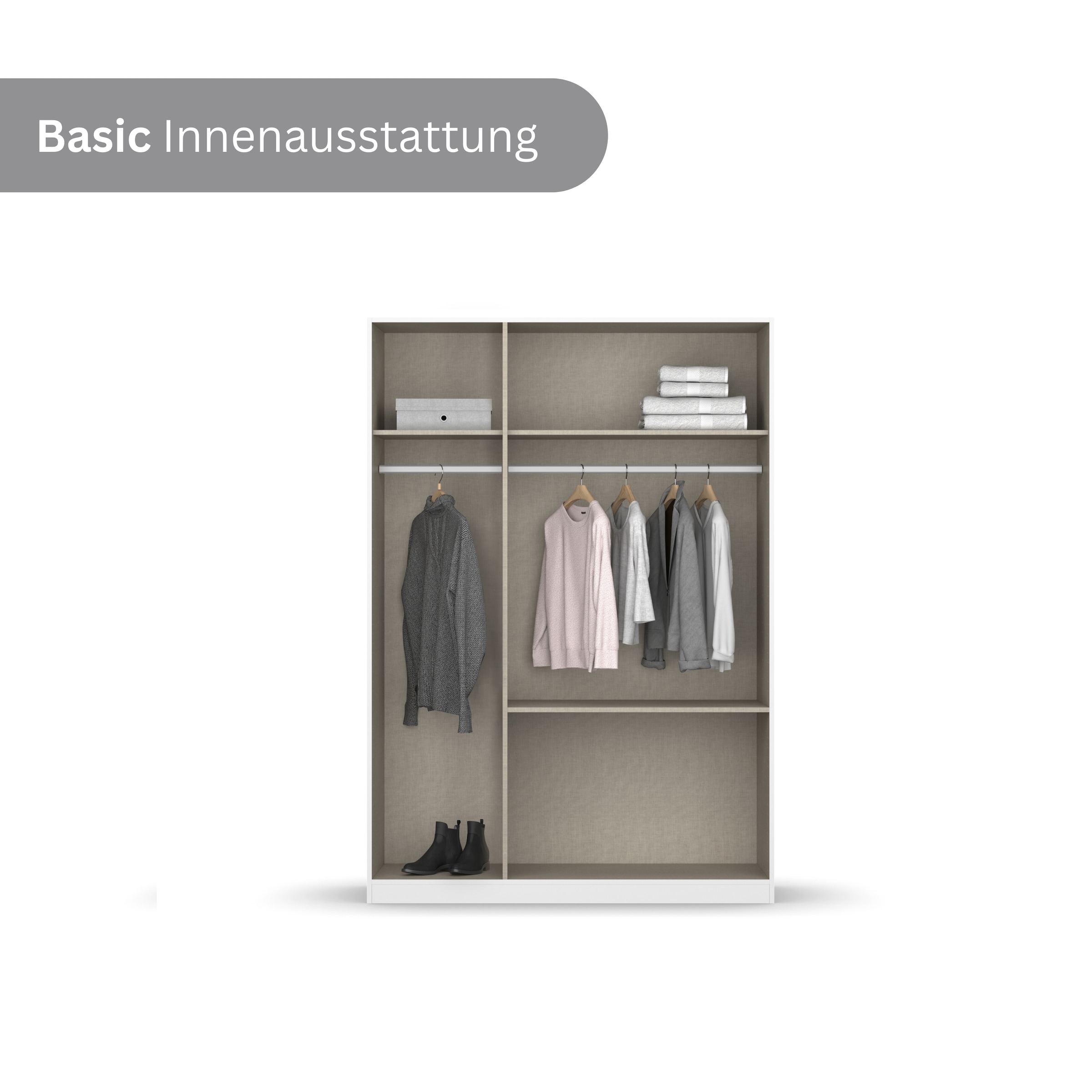 rauch Drehtürenschrank »Kleiderschrank Schrank Garderobe Wäscheschrank COSTA in 3 Breiten«, mit Spiegel, grifflose Front und Push-to-Open Funktion MADE IN GERMANY