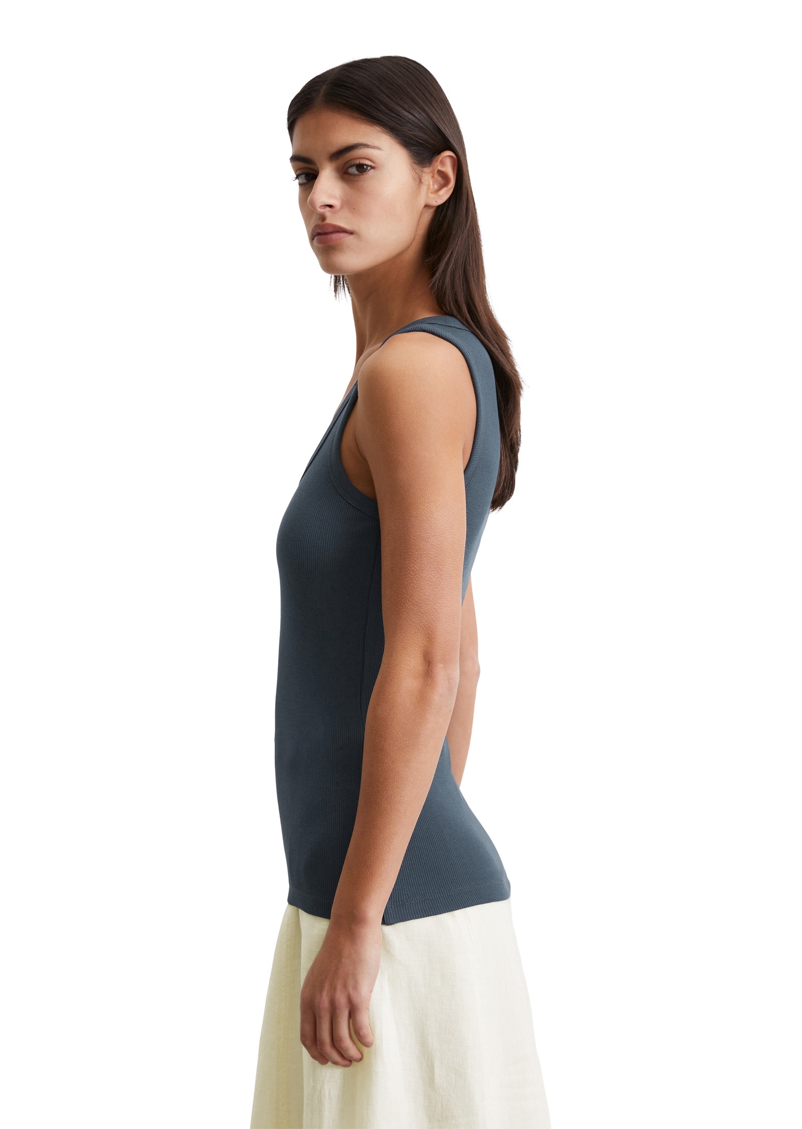 Marc O'Polo T-Shirt »aus elastischem Rippjersey«