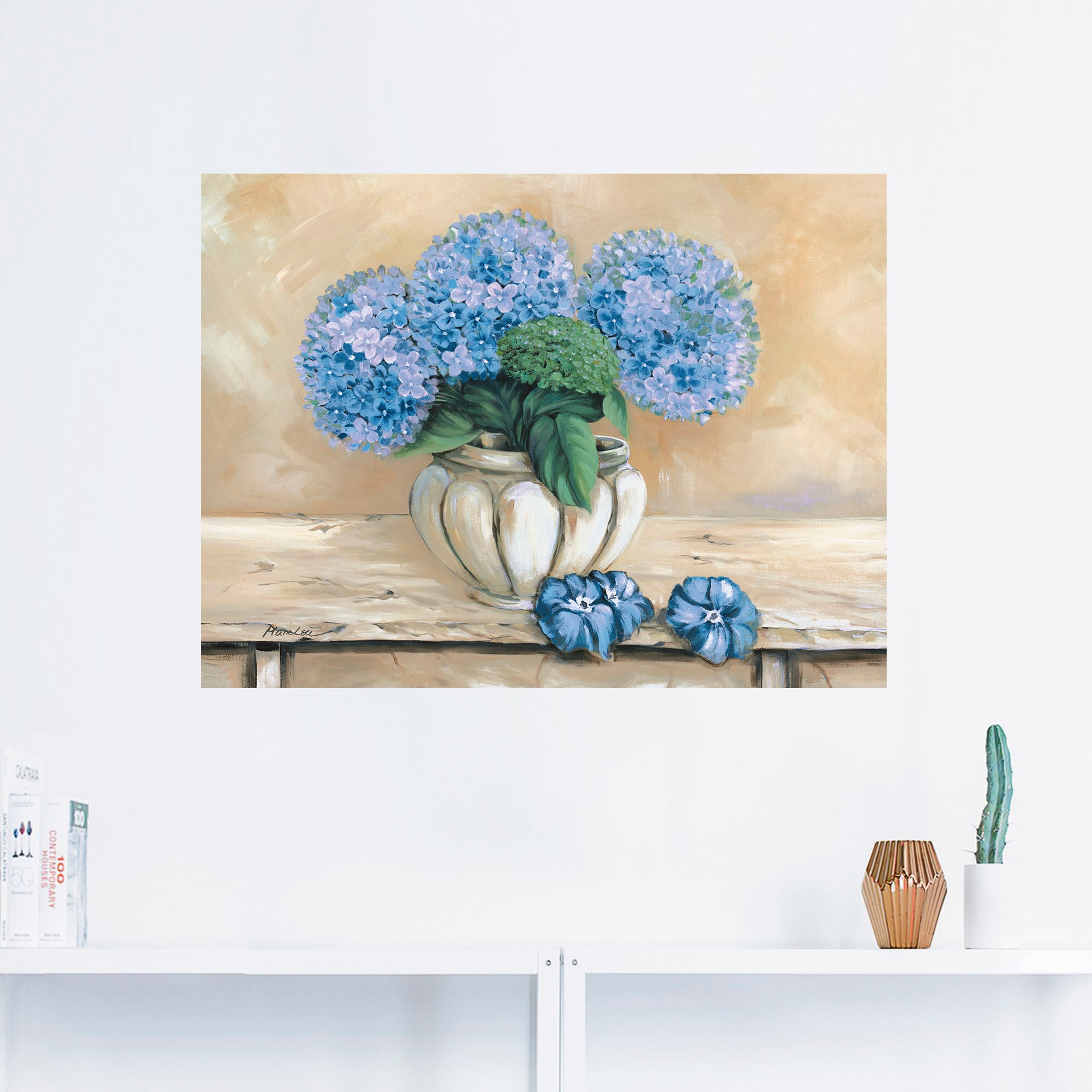 Artland Leinwandbild »Blaue Hortensien«, Blumen, (1 St.), auf Keilrahmen gespannt