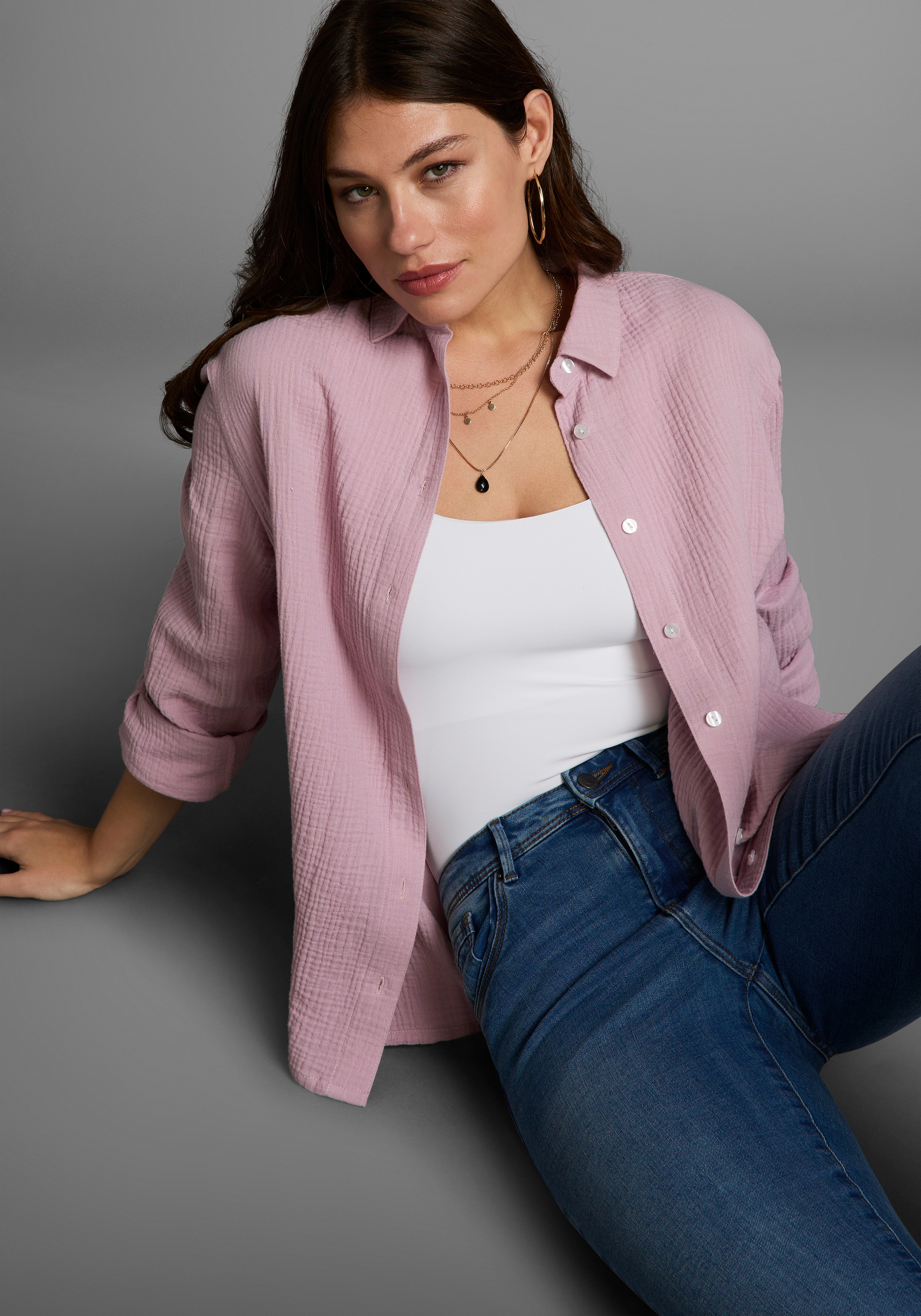 Laura Scott Longbluse, in Musselin-Qualität