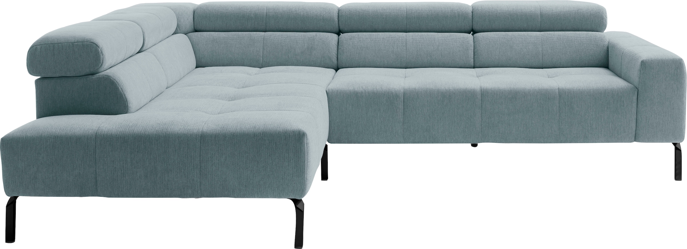 Home affaire Ecksofa "Claya Move, L-Form, Kopf- & Rückenverstellung, Breite 282 cm" Moderne Steppung, weicher Polsteraufbau & saugroboterfreundliche Höhe