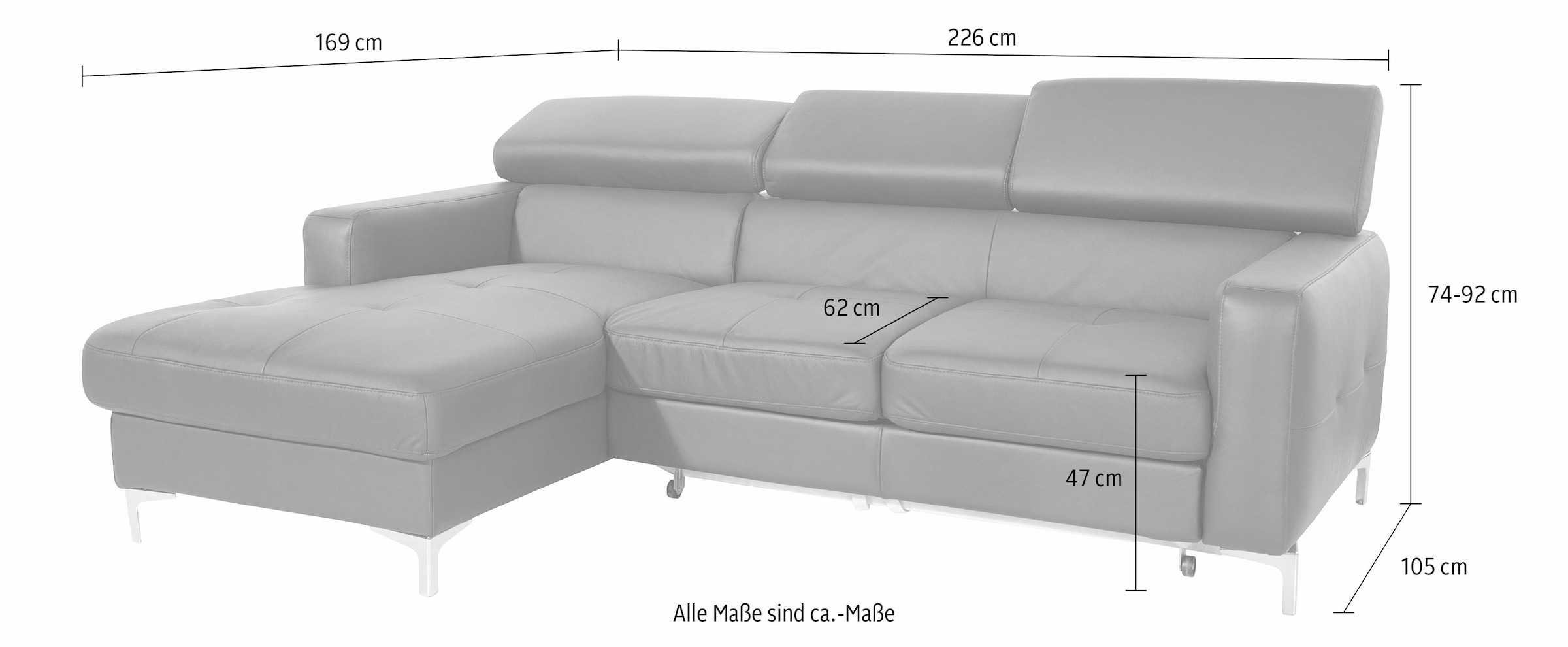 COTTA Ecksofa »Sammy L-Form«, wahlweise mit Bettfunktion